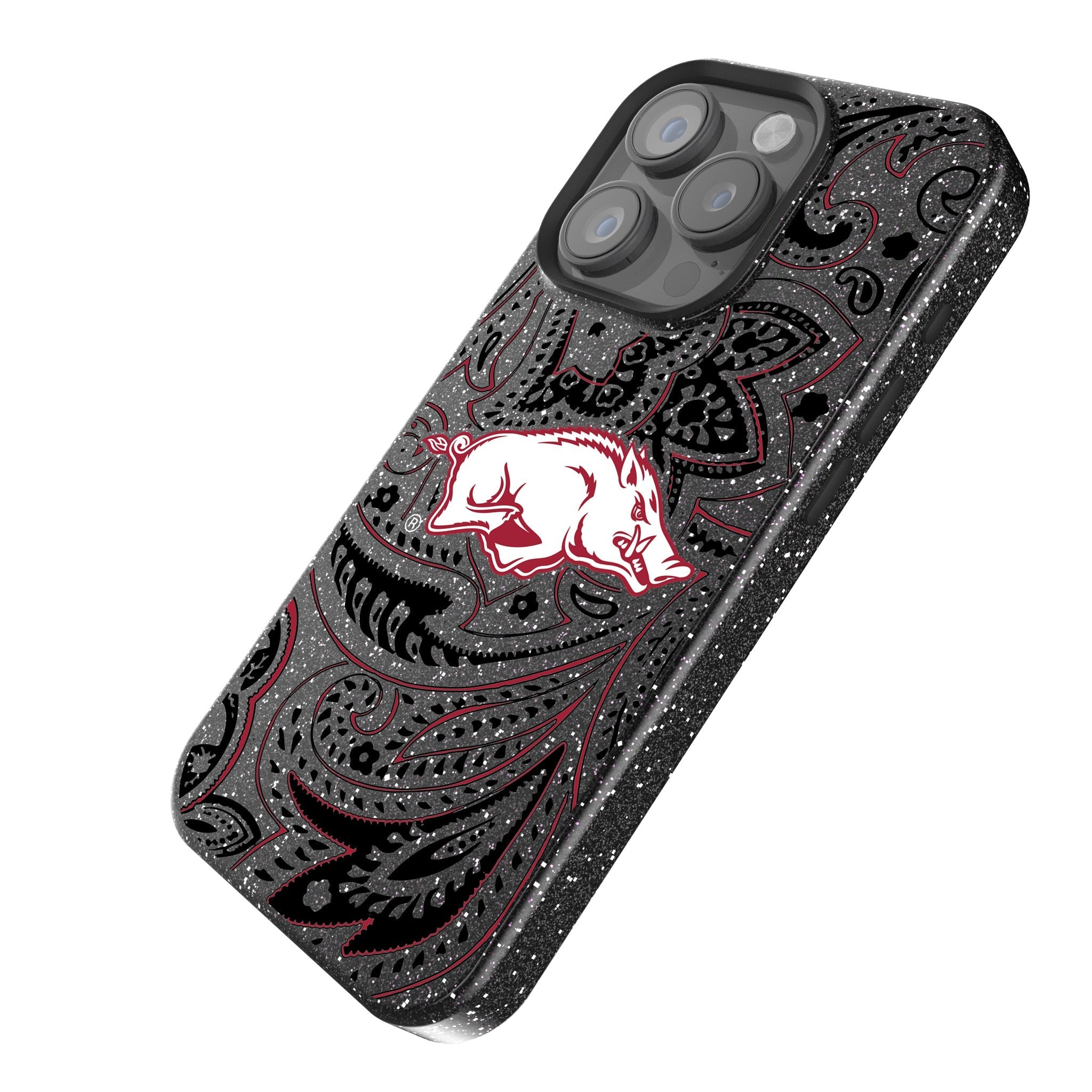 University of Arkansas Fayetteville Razorbacks Paisley Bling Phone Case