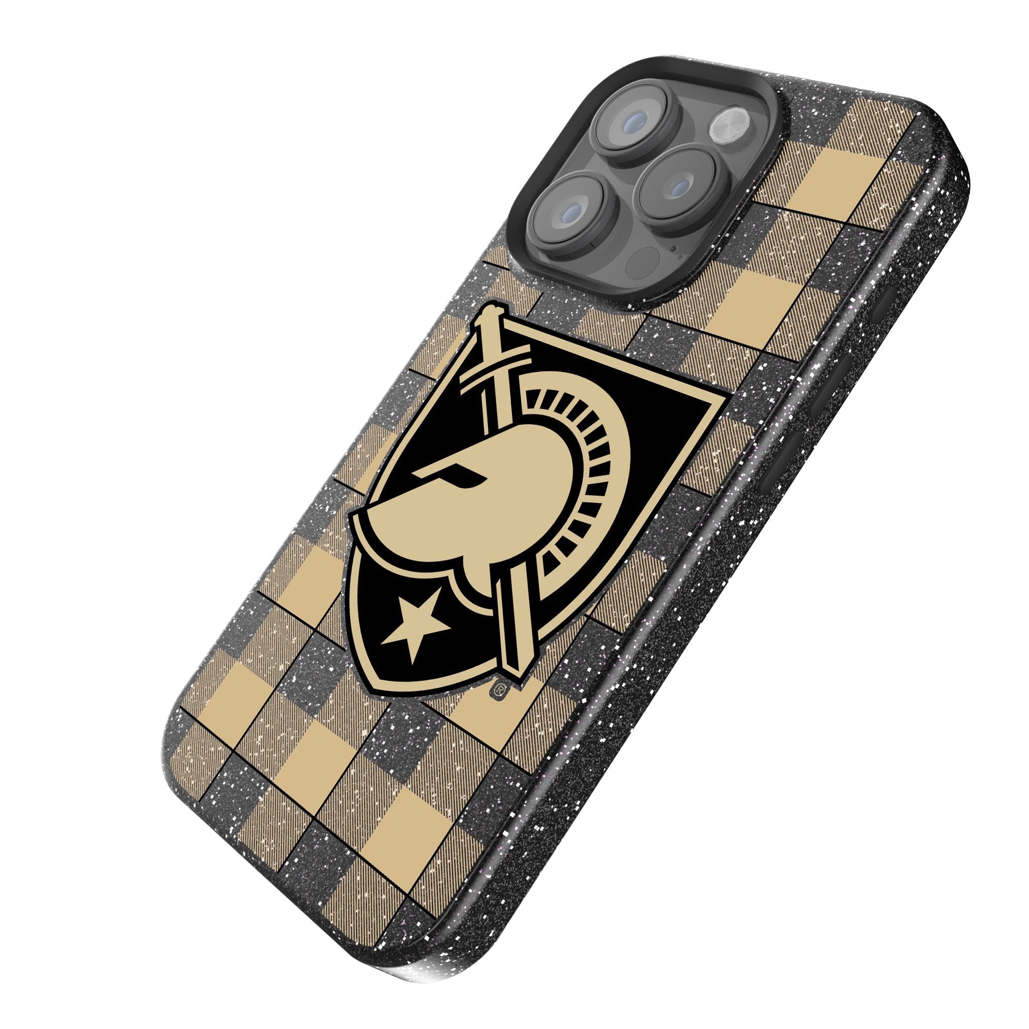United States Military Academy Black Knights Plaid Bling Phone Case 2