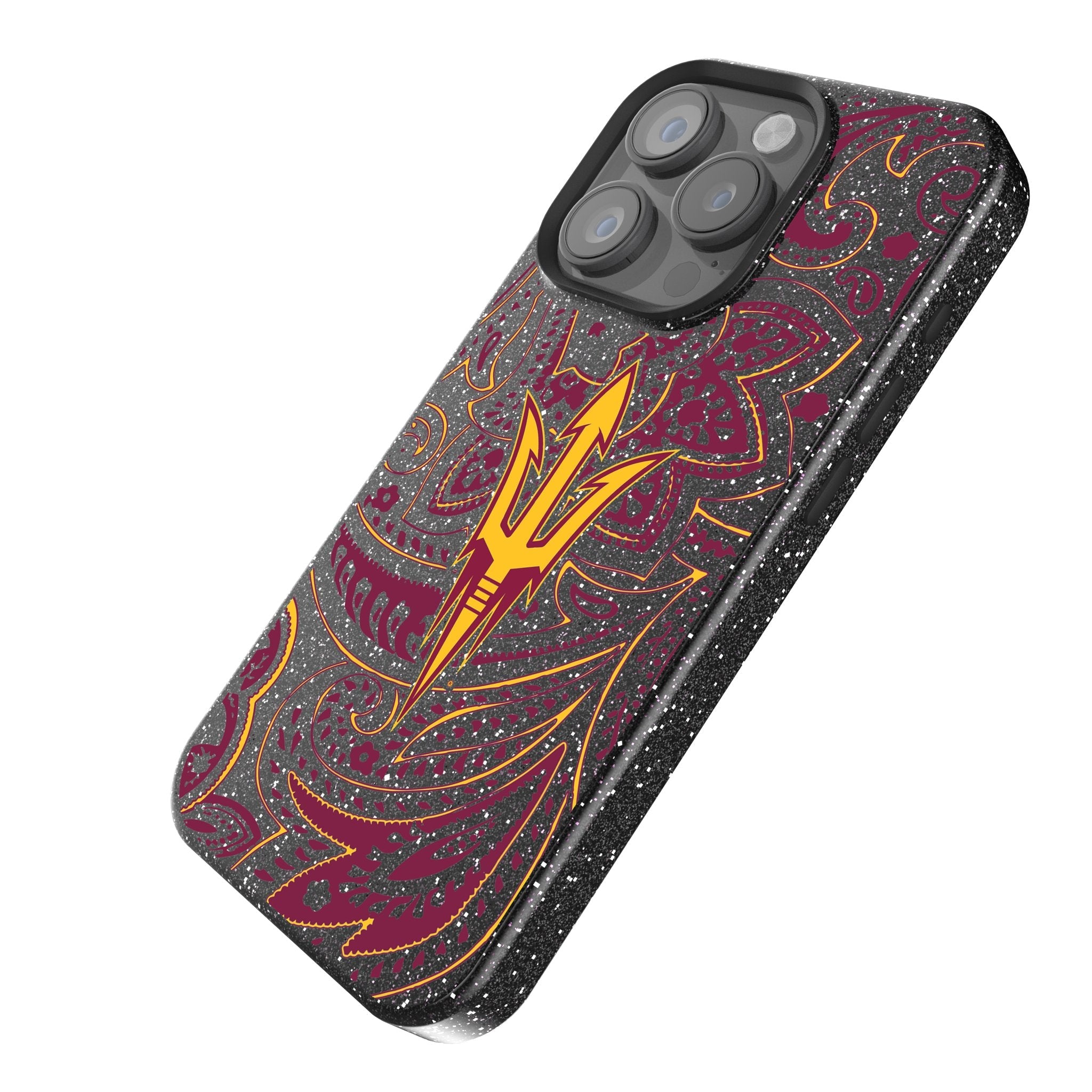 Arizona State University Sun Devils Paisley Bling Phone Case for Apple iPhone 2