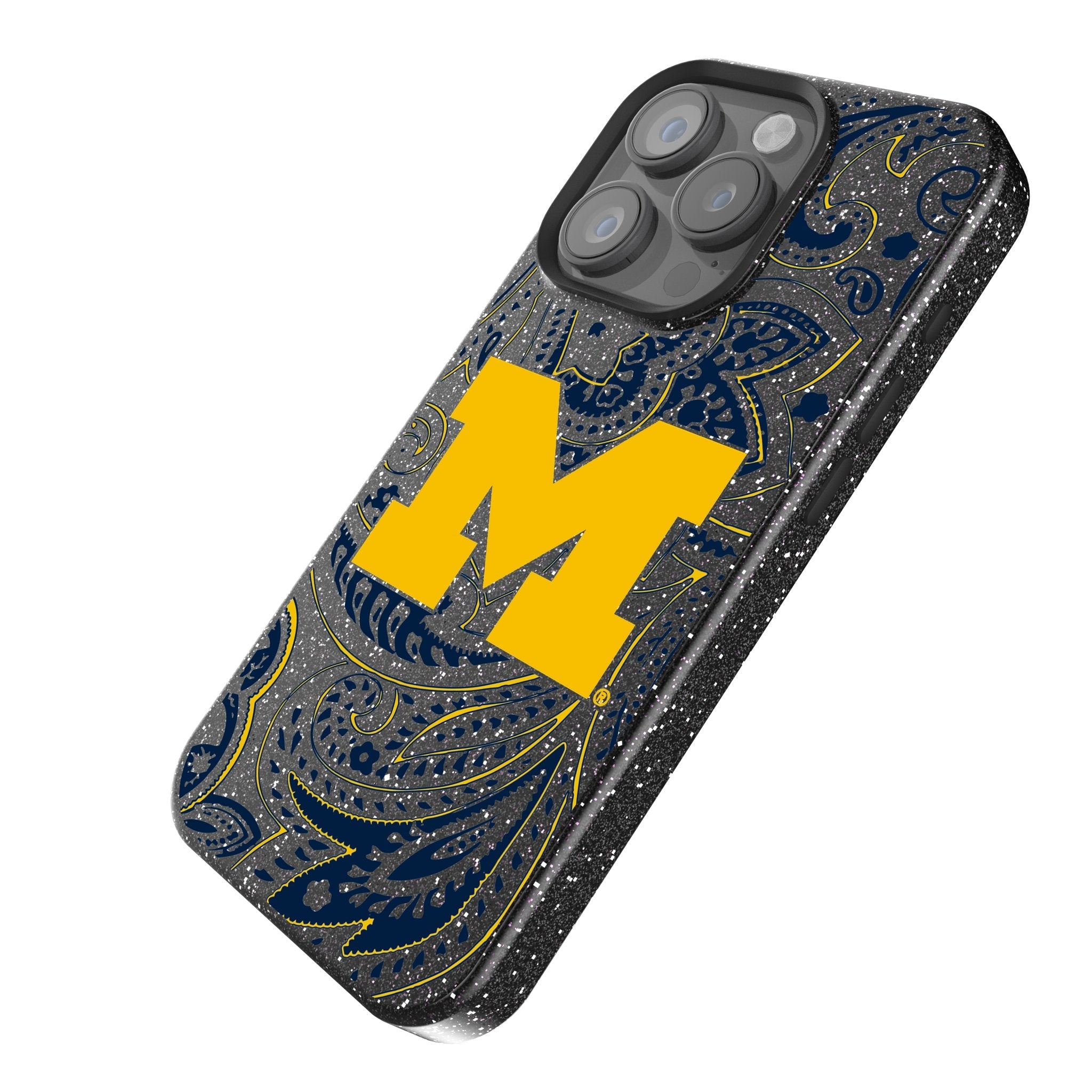 University of Michigan Wolverines Paisley Bling Phone Case