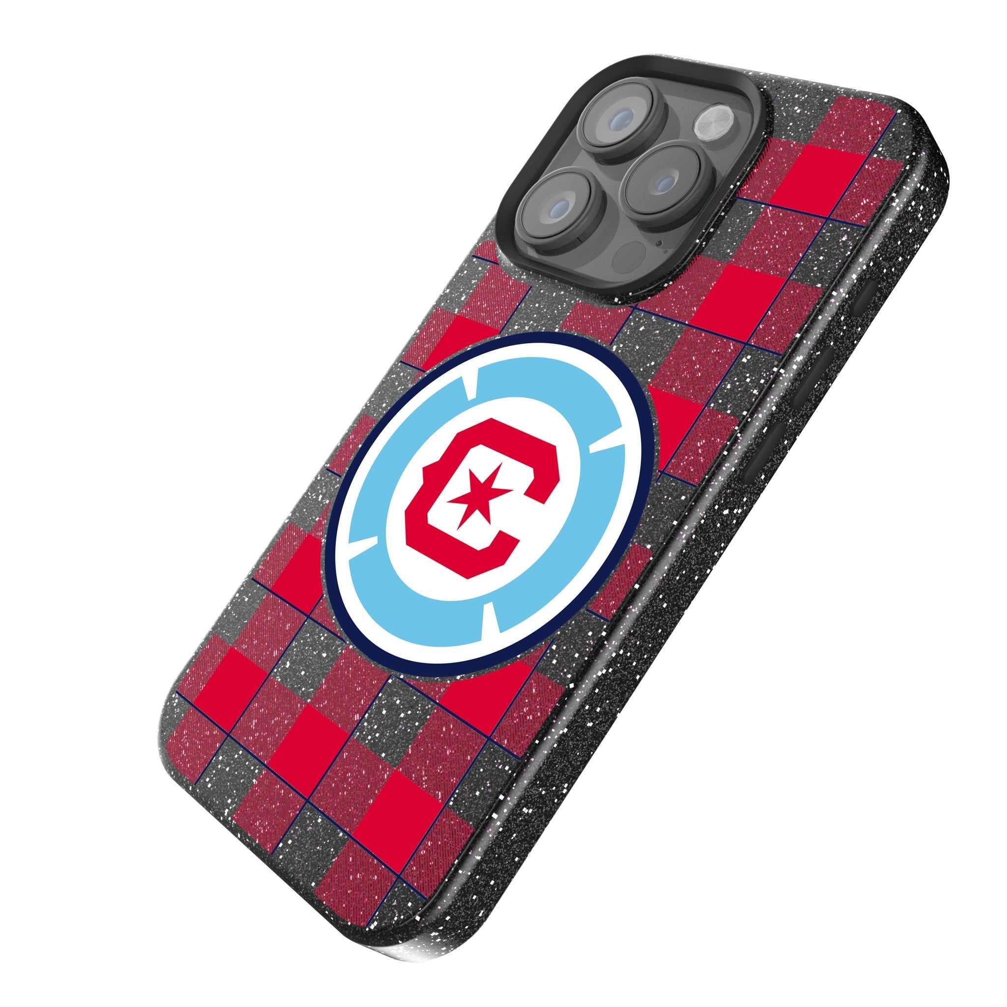 Chicago Fire  Plaid Bling Phone Case