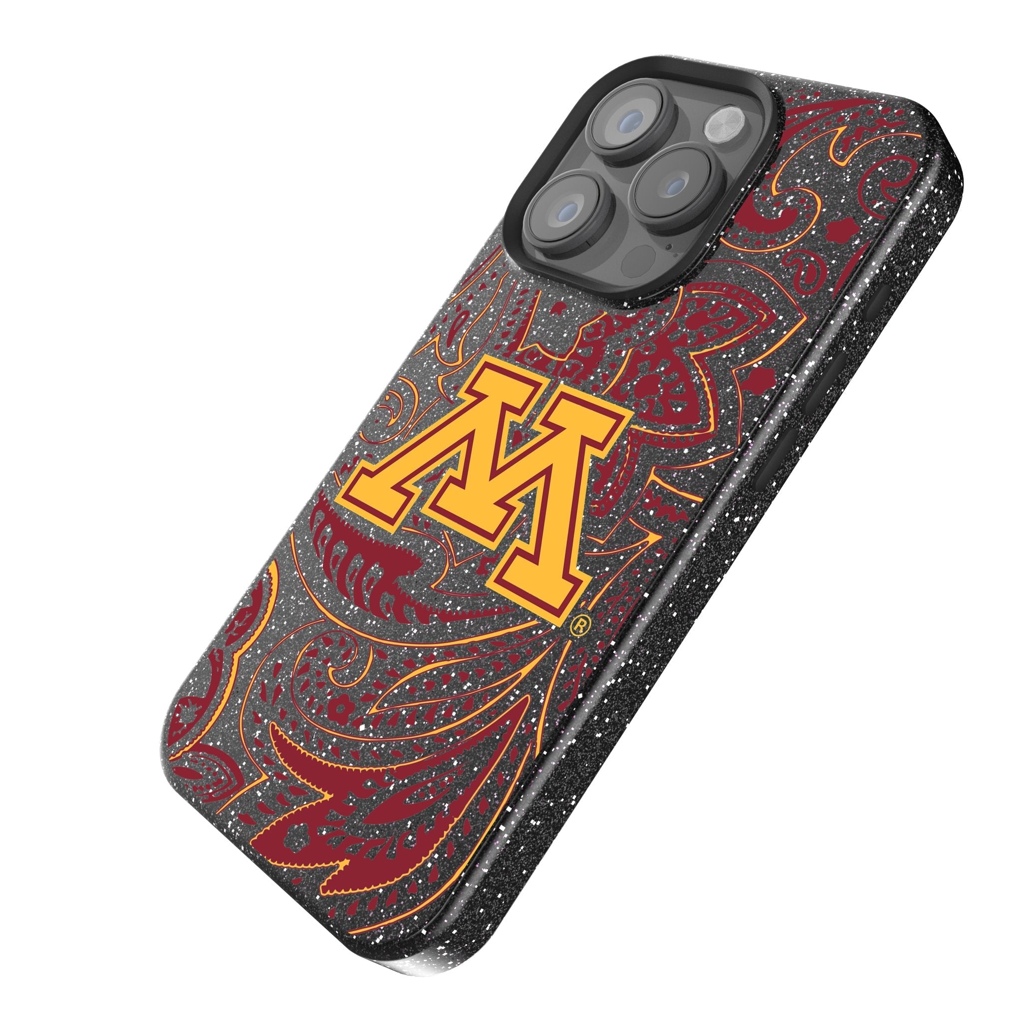 University of Minnesota Golden Gophers Paisley Bling Phone Case