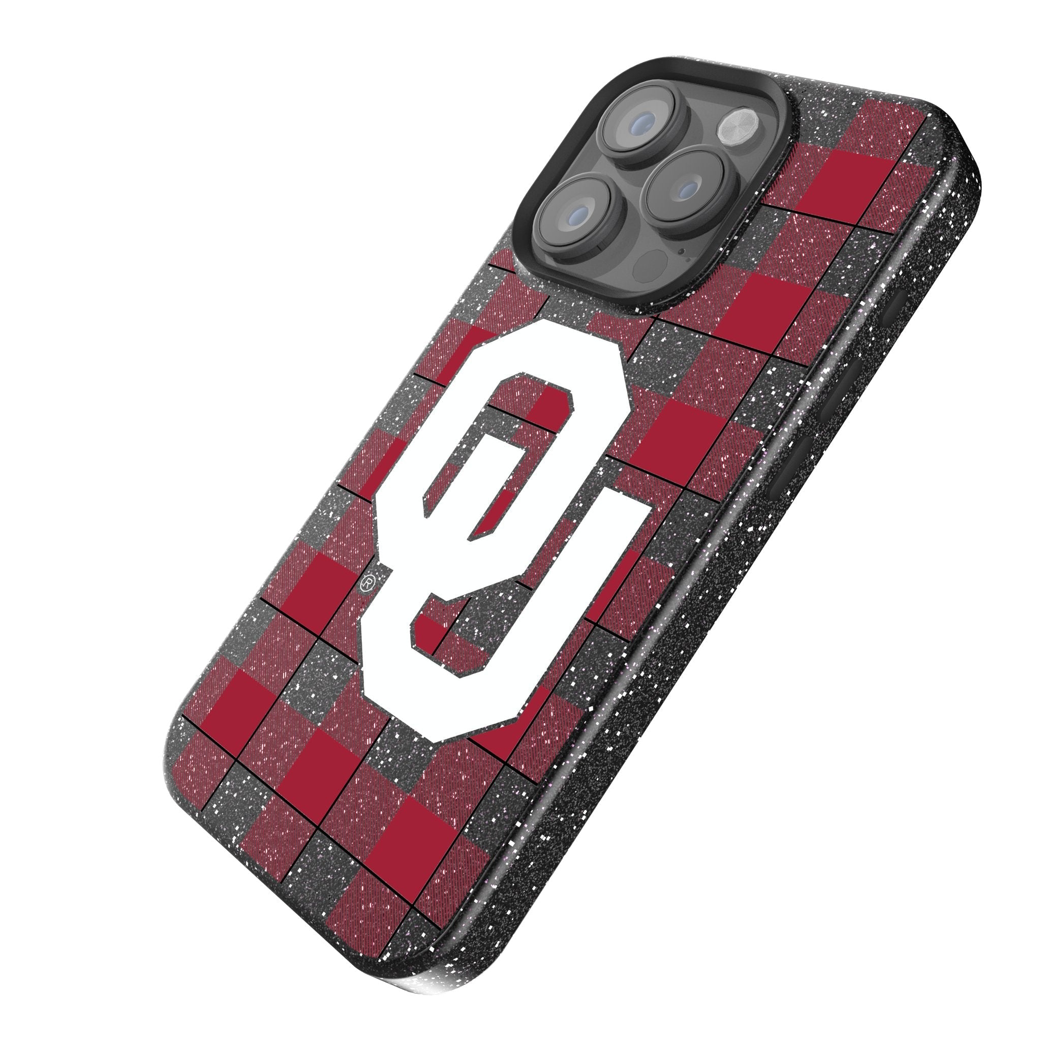 University of Oklahoma Sooners Plaid Bling Phone Case 2