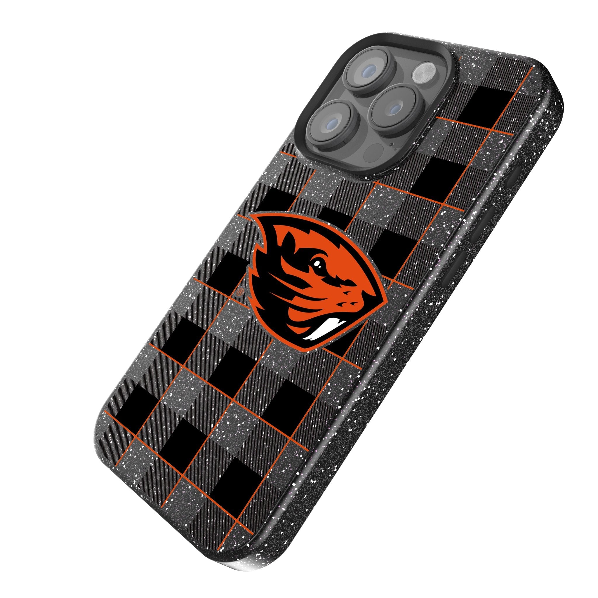 Oregon State University Beavers Plaid Bling Phone Case 2