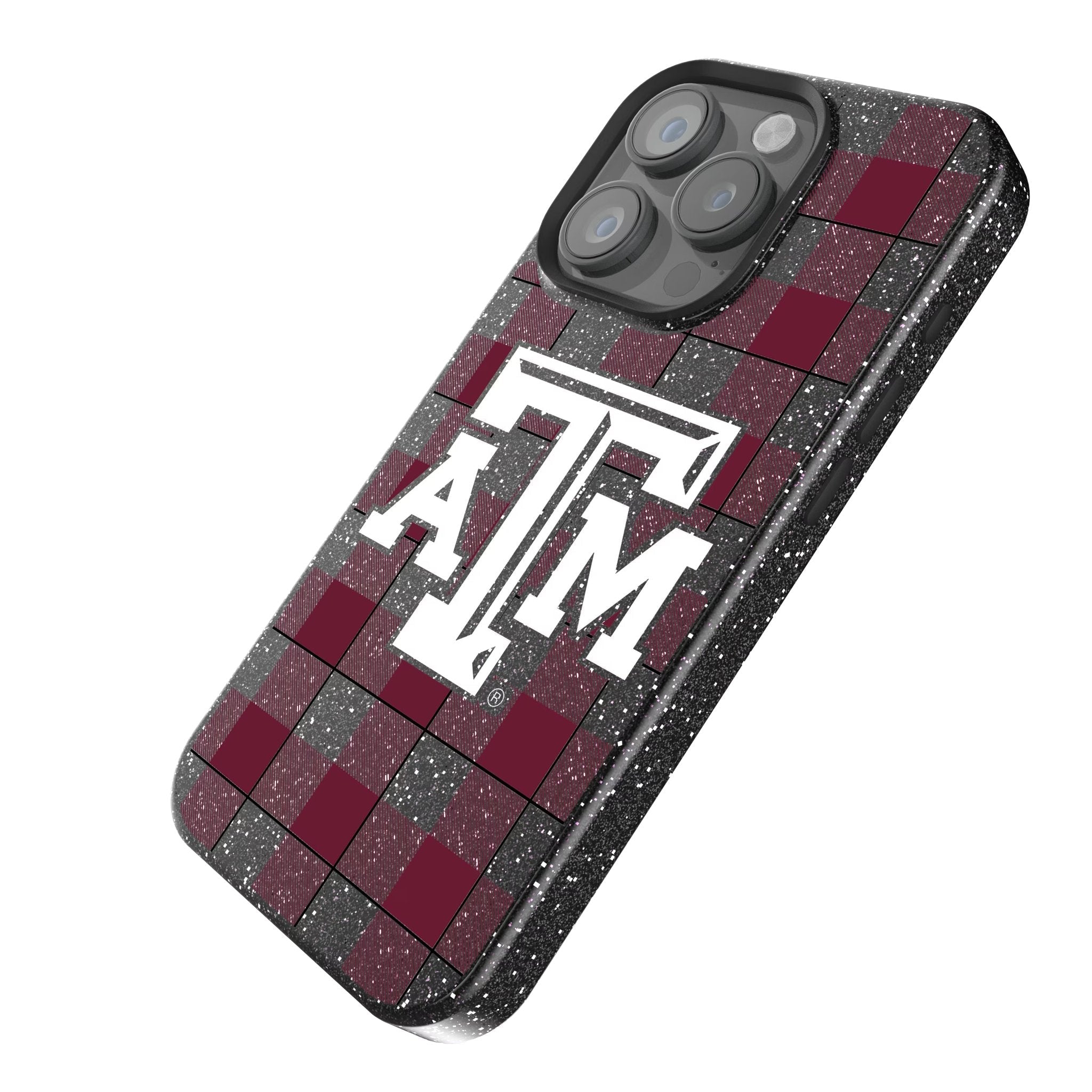 Texas A&M University Aggies Plaid Bling Phone Case for Apple iPhone