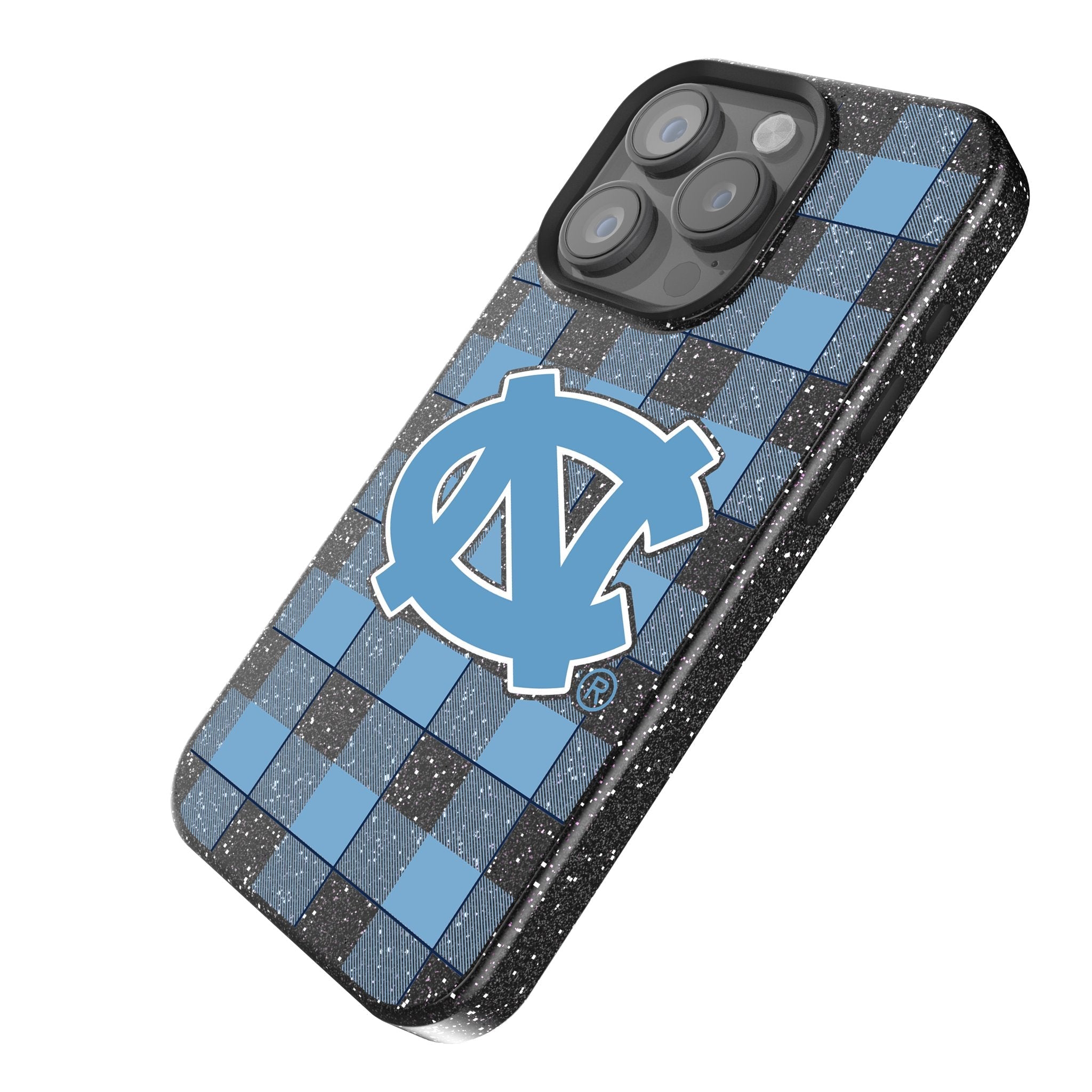 University of North Carolina Tar Heels Plaid Bling Phone Case 2