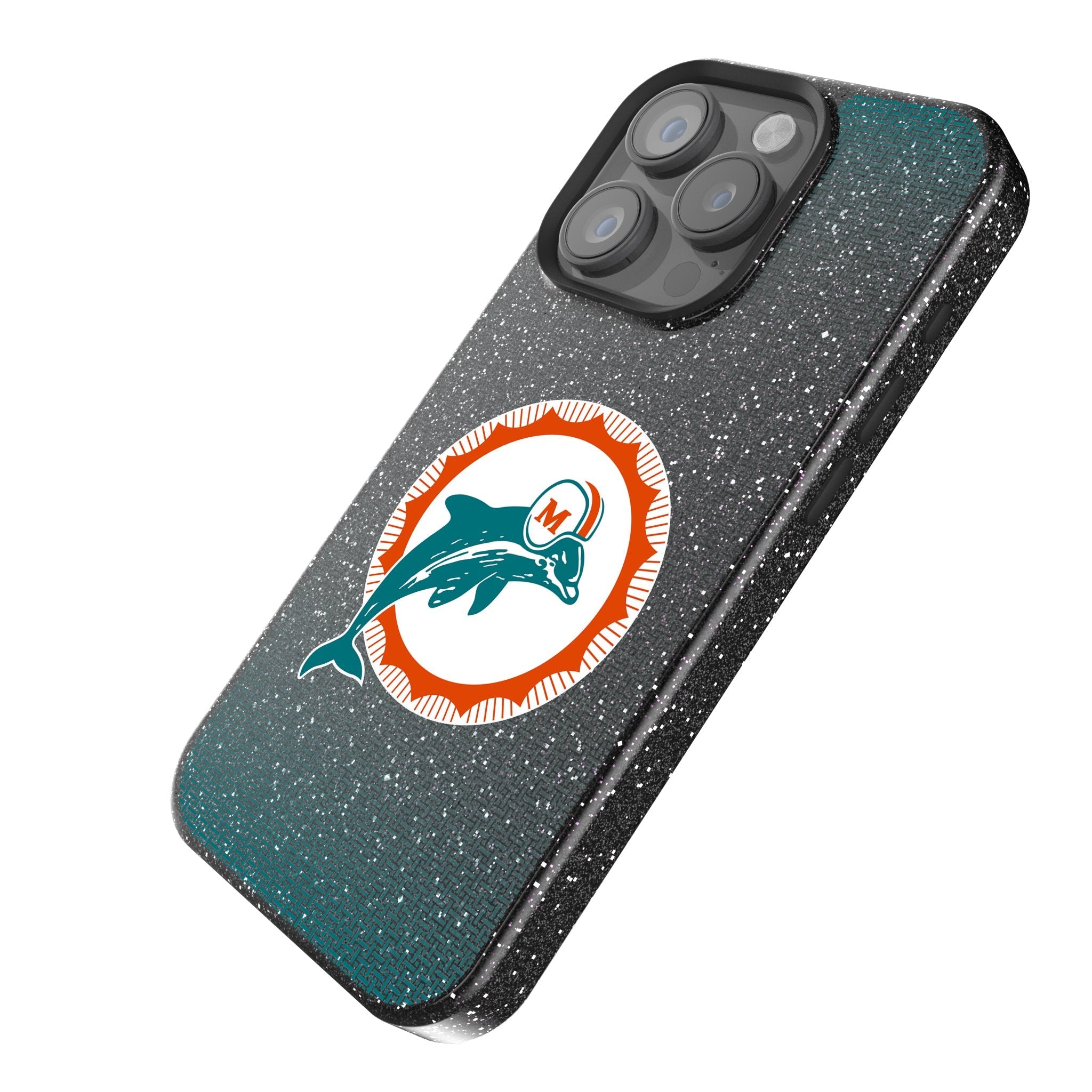 Miami Dolphins 1966-1973 Historic Collection Linen Bling Phone Case for Apple iPhone 2