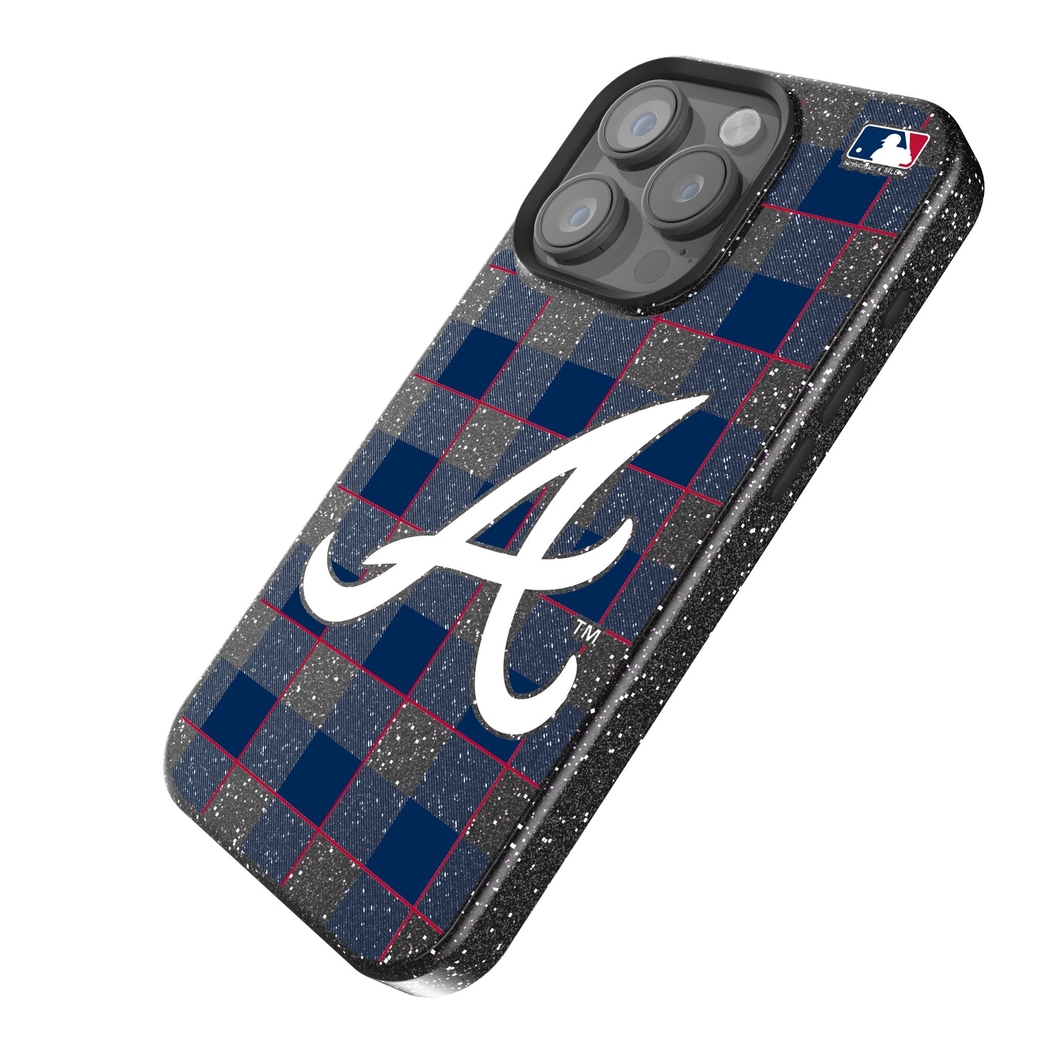Atlanta Braves Plaid Bling Phone Case 2