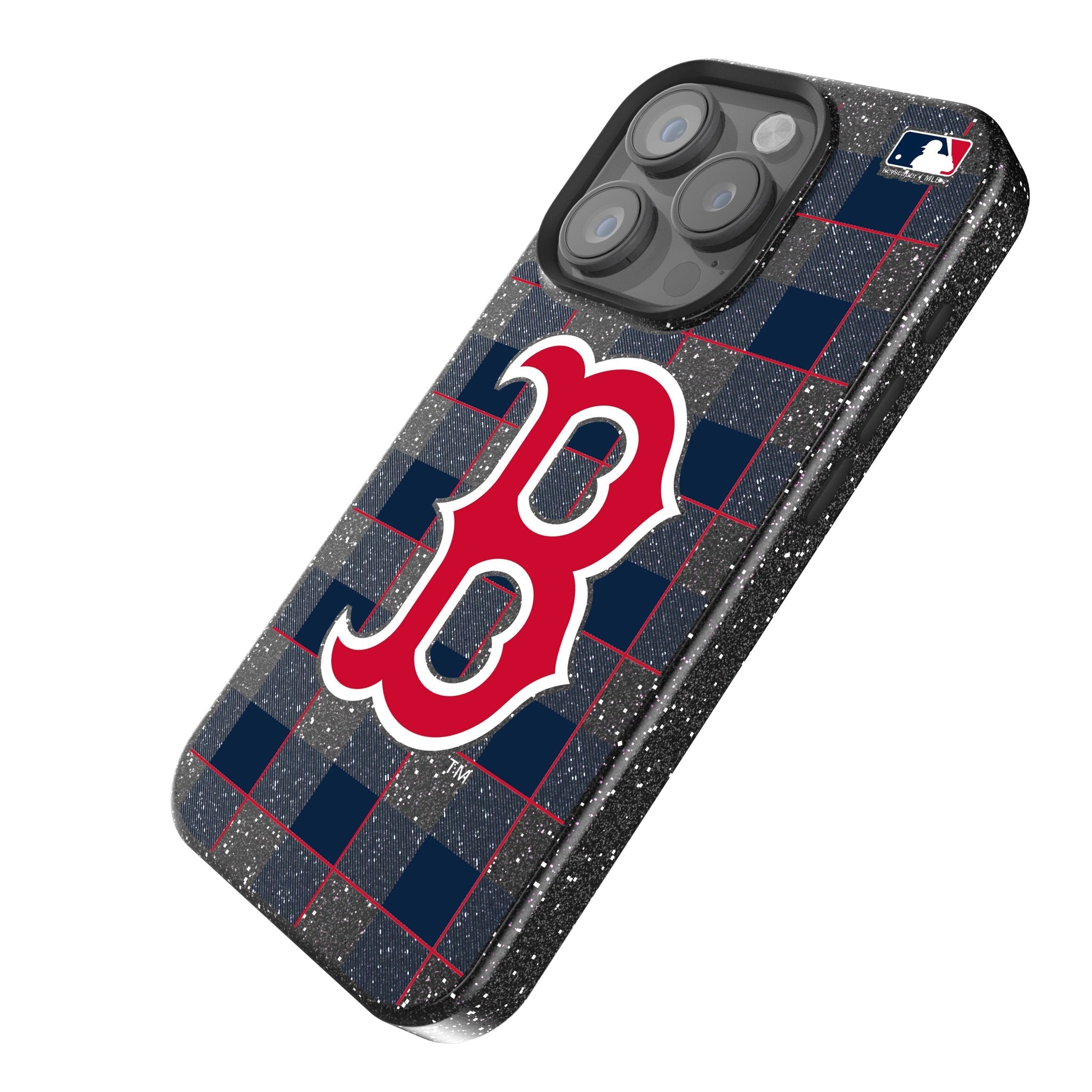 Boston Red Sox Plaid Bling Phone Case