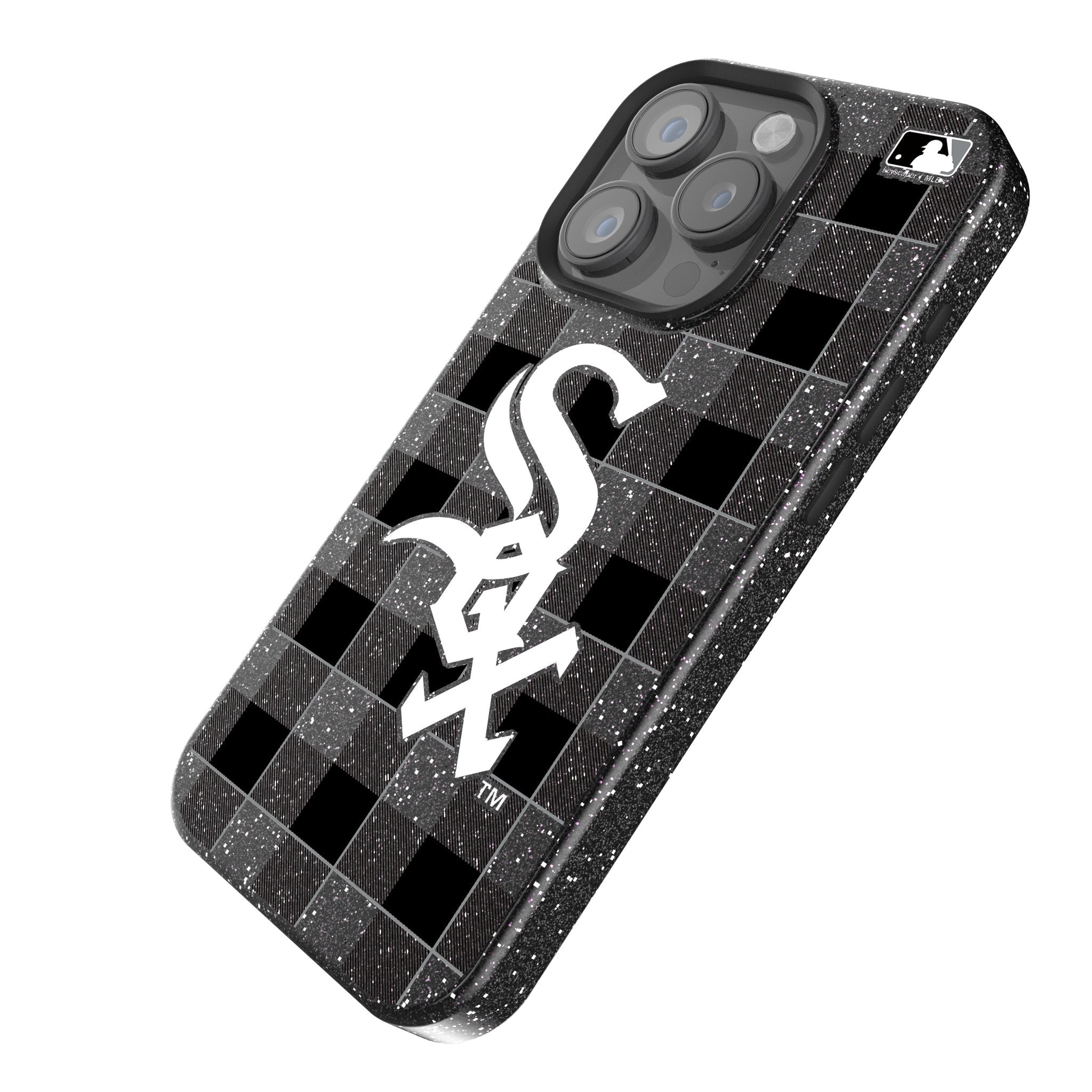 Chicago White Sox Plaid Bling Phone Case 2