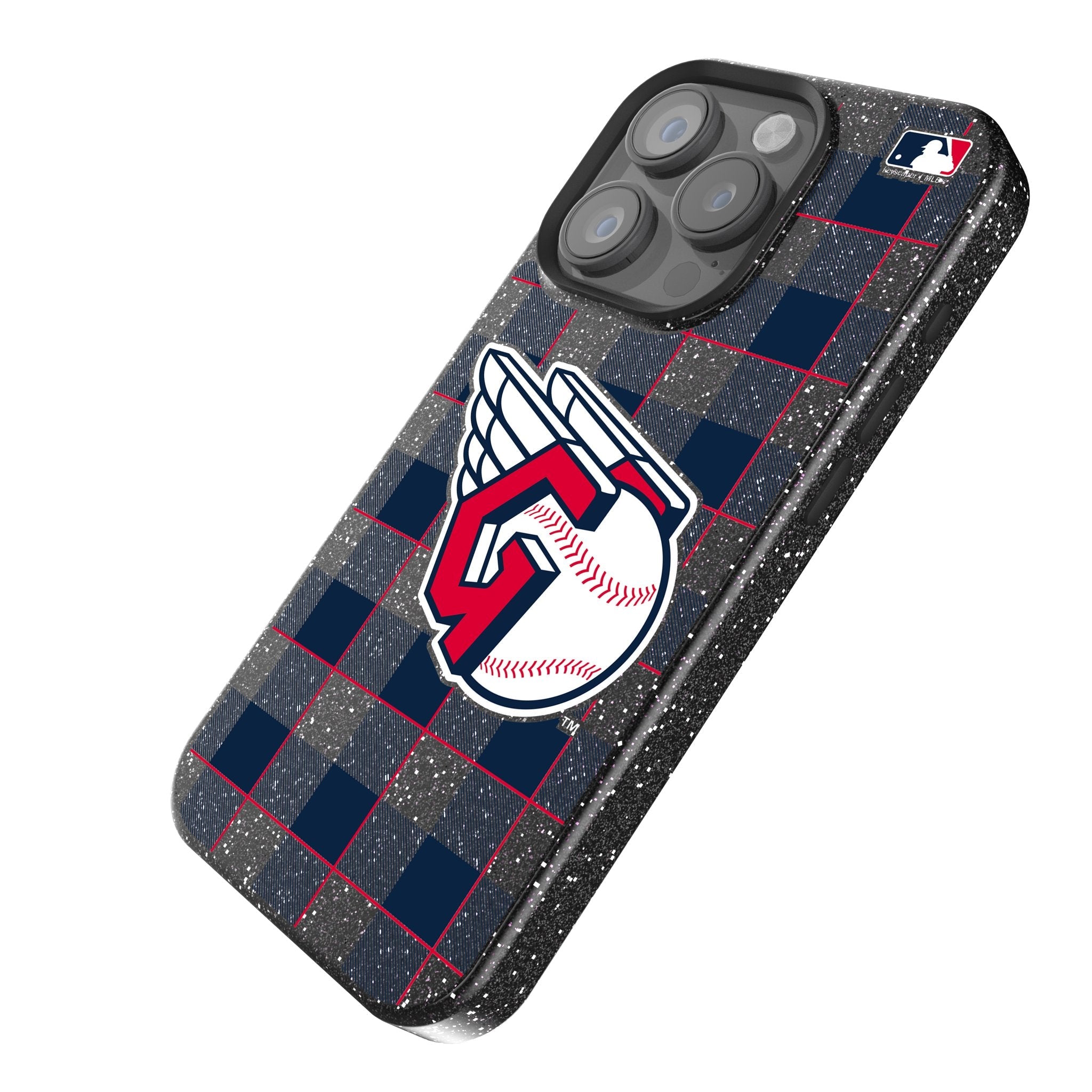 Cleveland Guardians Plaid Bling Phone Case 2