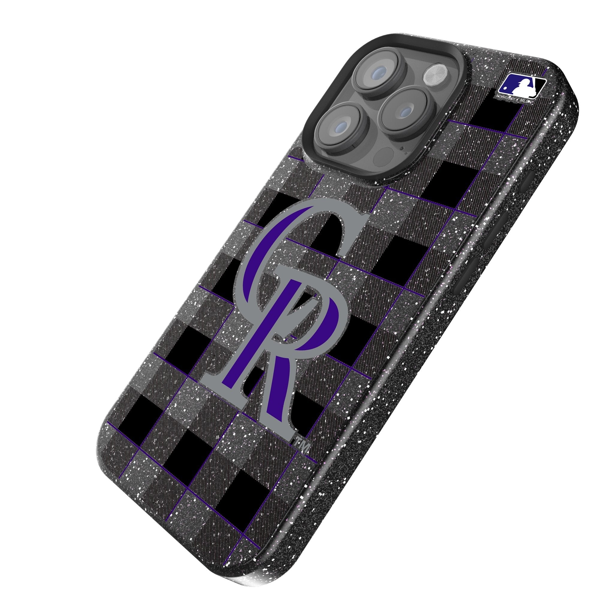 Colorado Rockies Plaid Bling Phone Case