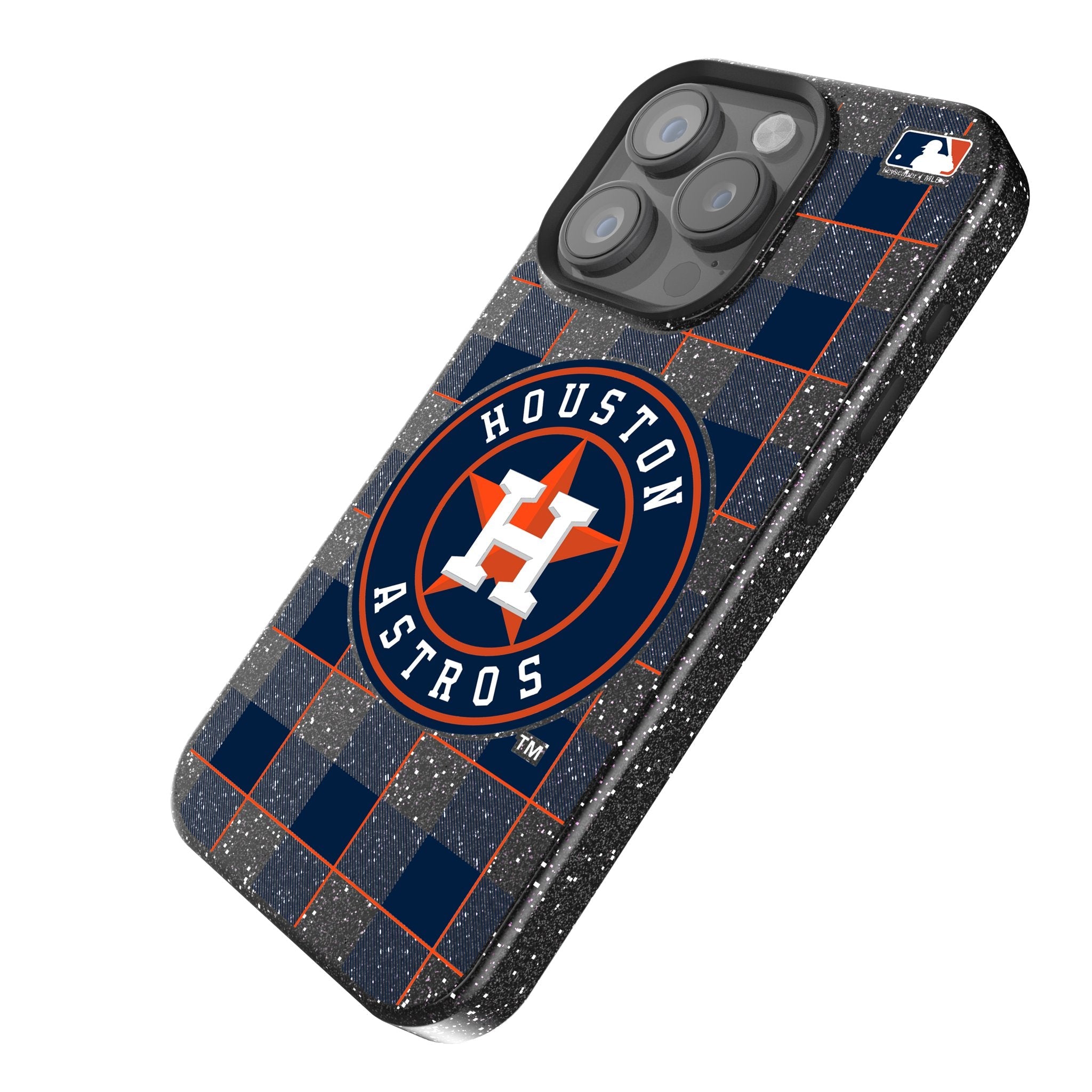 Houston Astros Plaid Bling Phone Case 2
