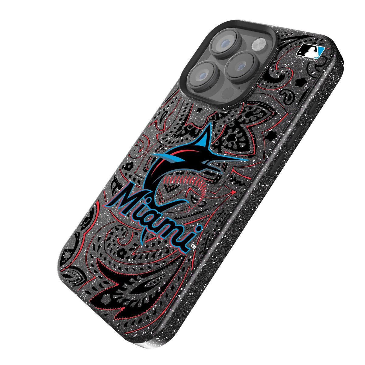 Miami Marlins Paisley Bling Phone Case 2