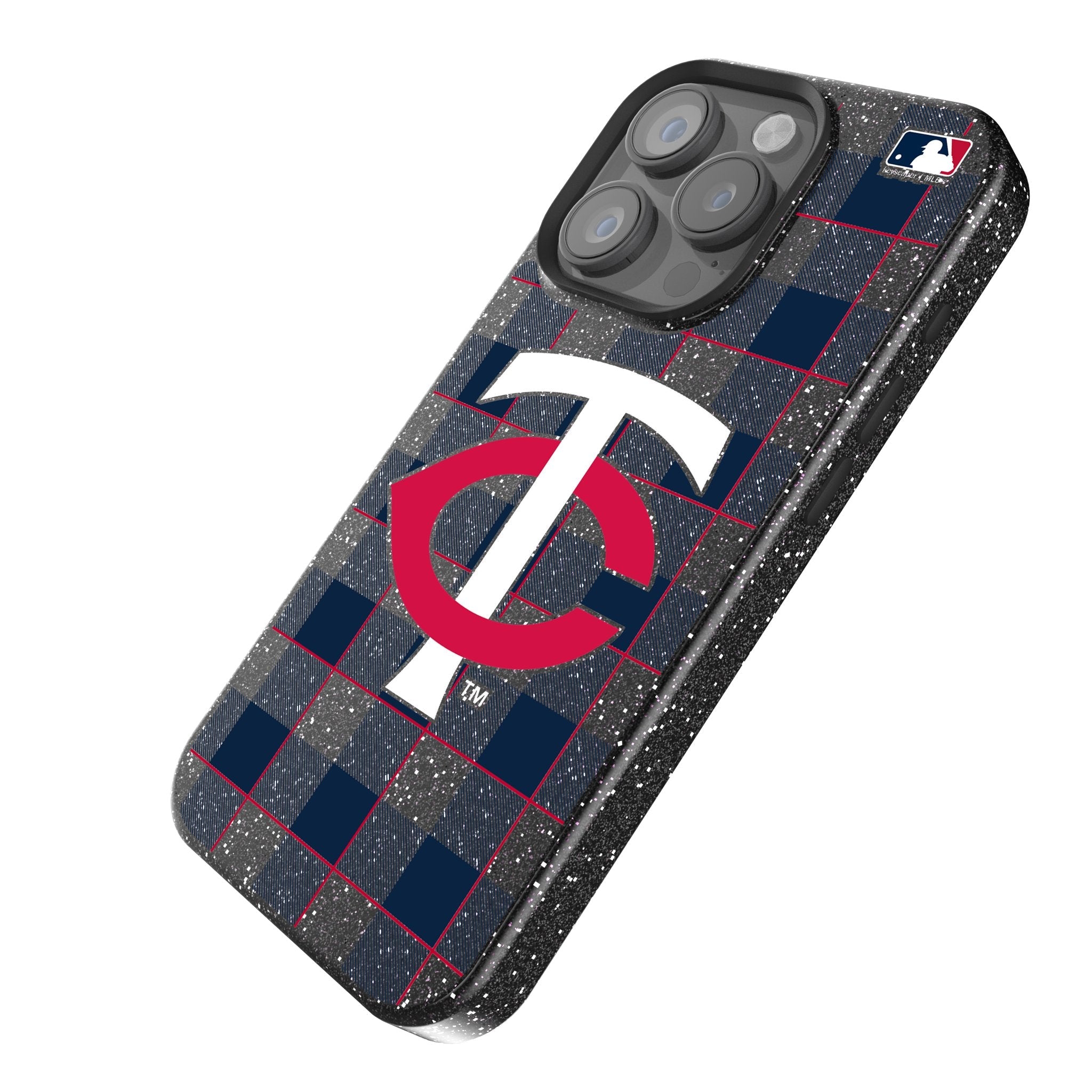Minnesota Twins Plaid Bling Phone Case 2