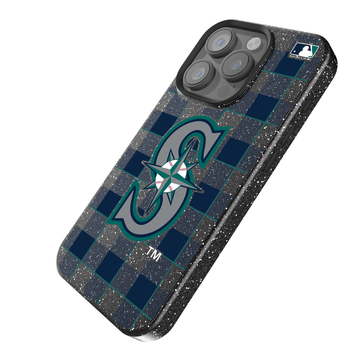 Seattle Mariners Plaid Bling Phone Case 2