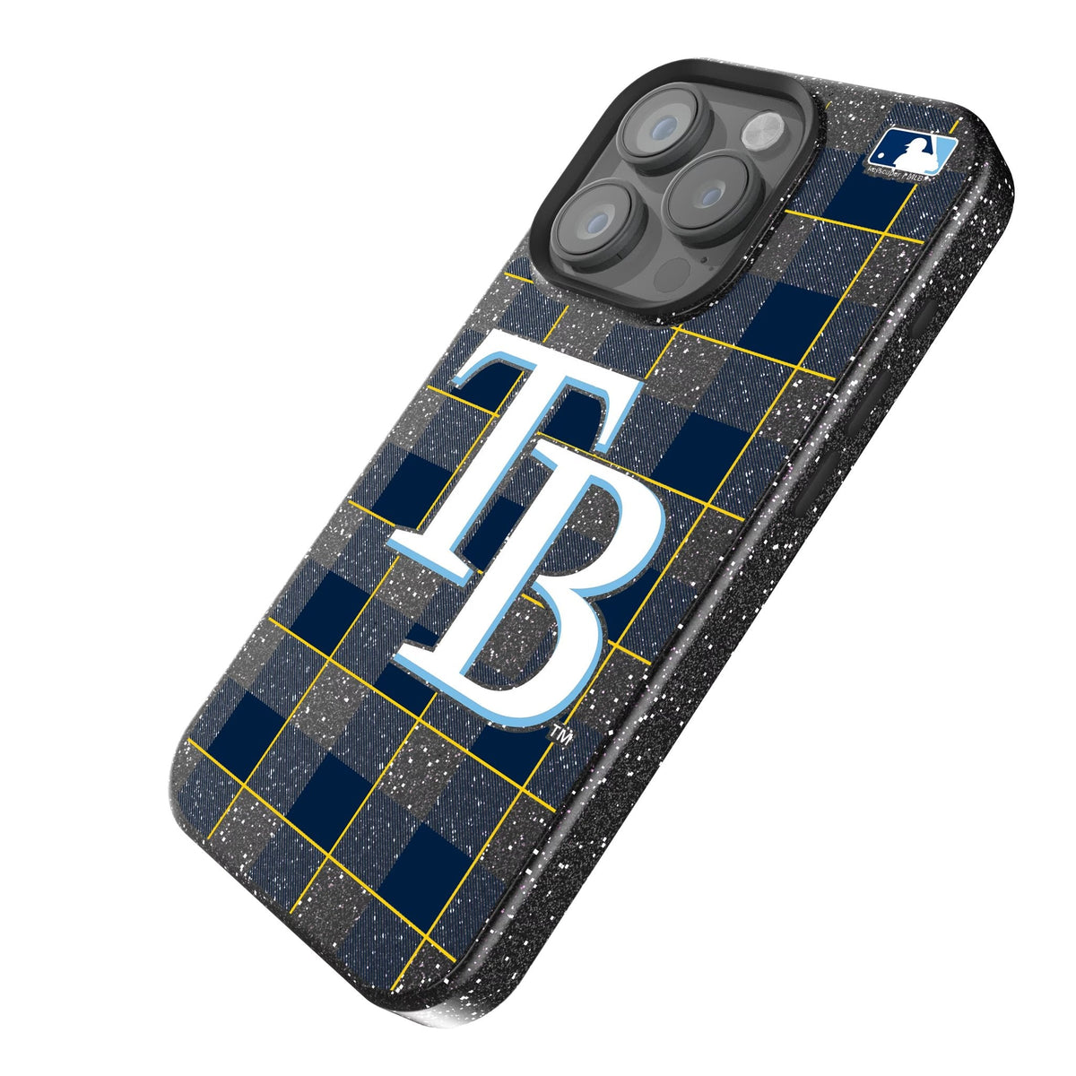 Tampa Bay Rays Plaid Bling Phone Case for Apple iPhone 2