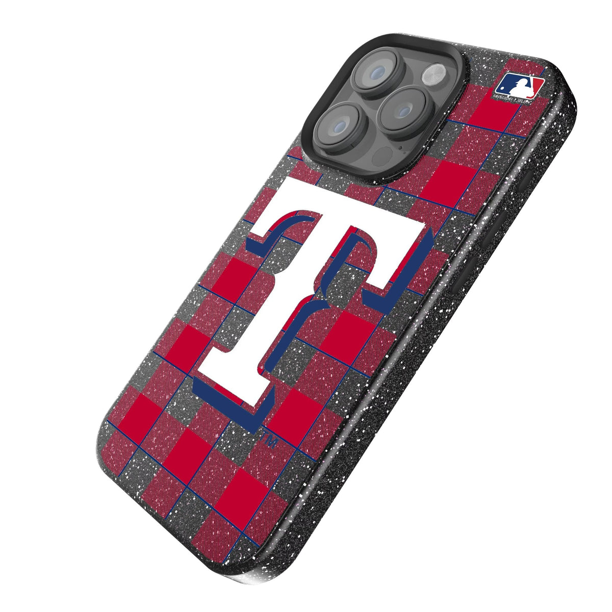 Texas Rangers Plaid Bling Phone Case for Apple iPhone