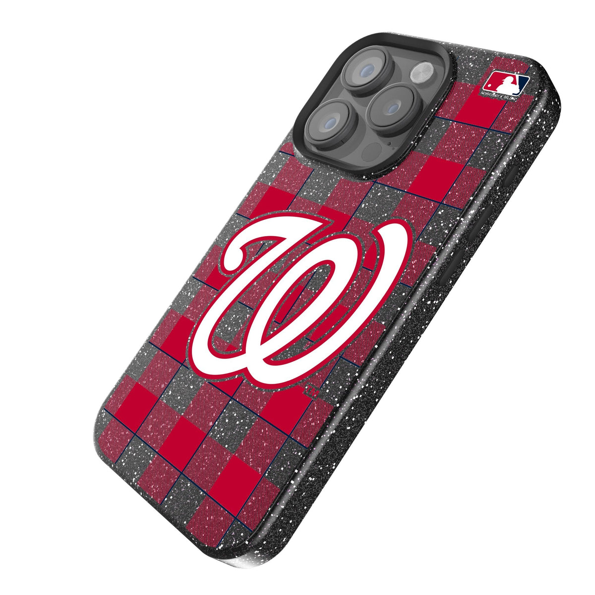 Washington Nationals Plaid Bling Phone Case 2