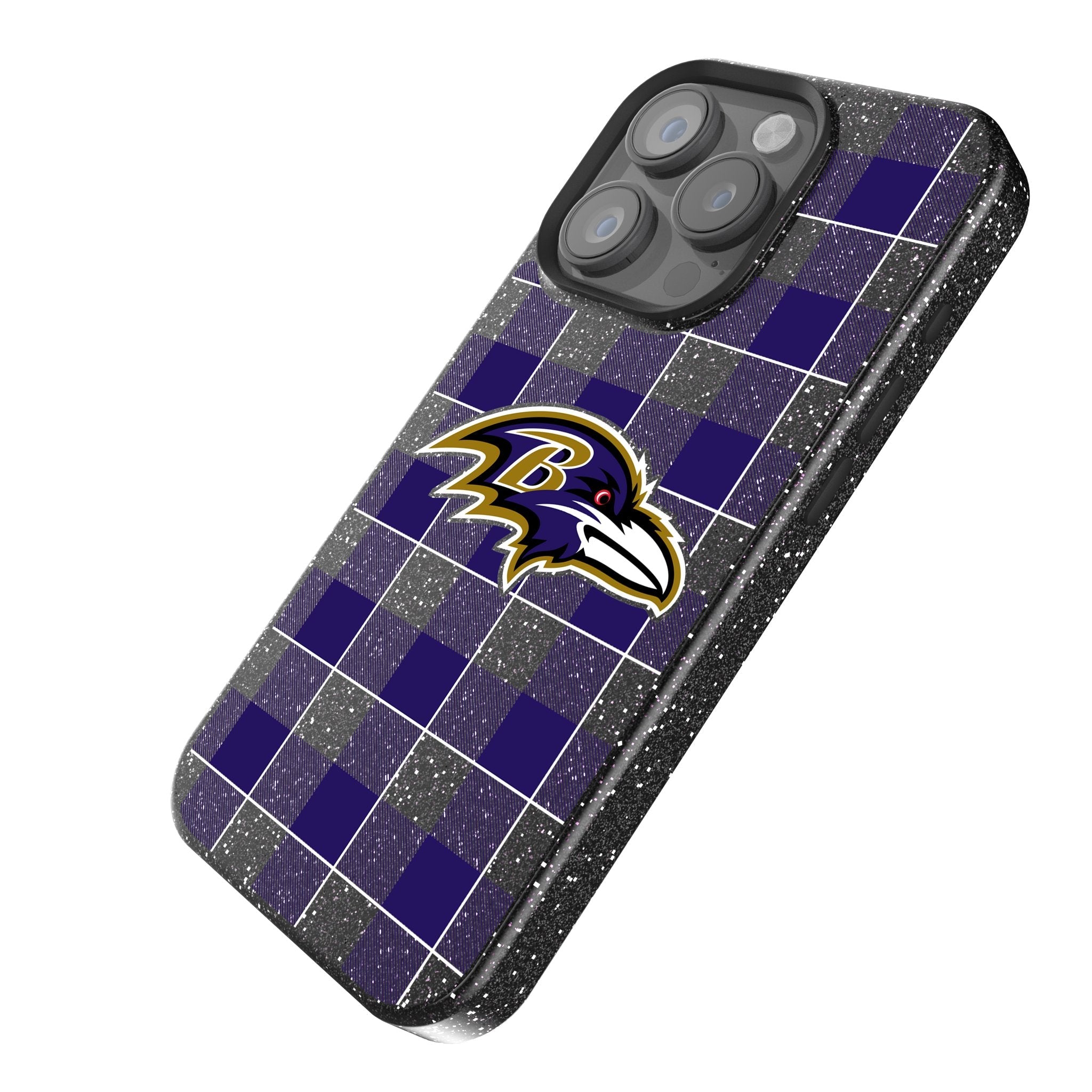 Baltimore Ravens Plaid Bling Phone Case 2