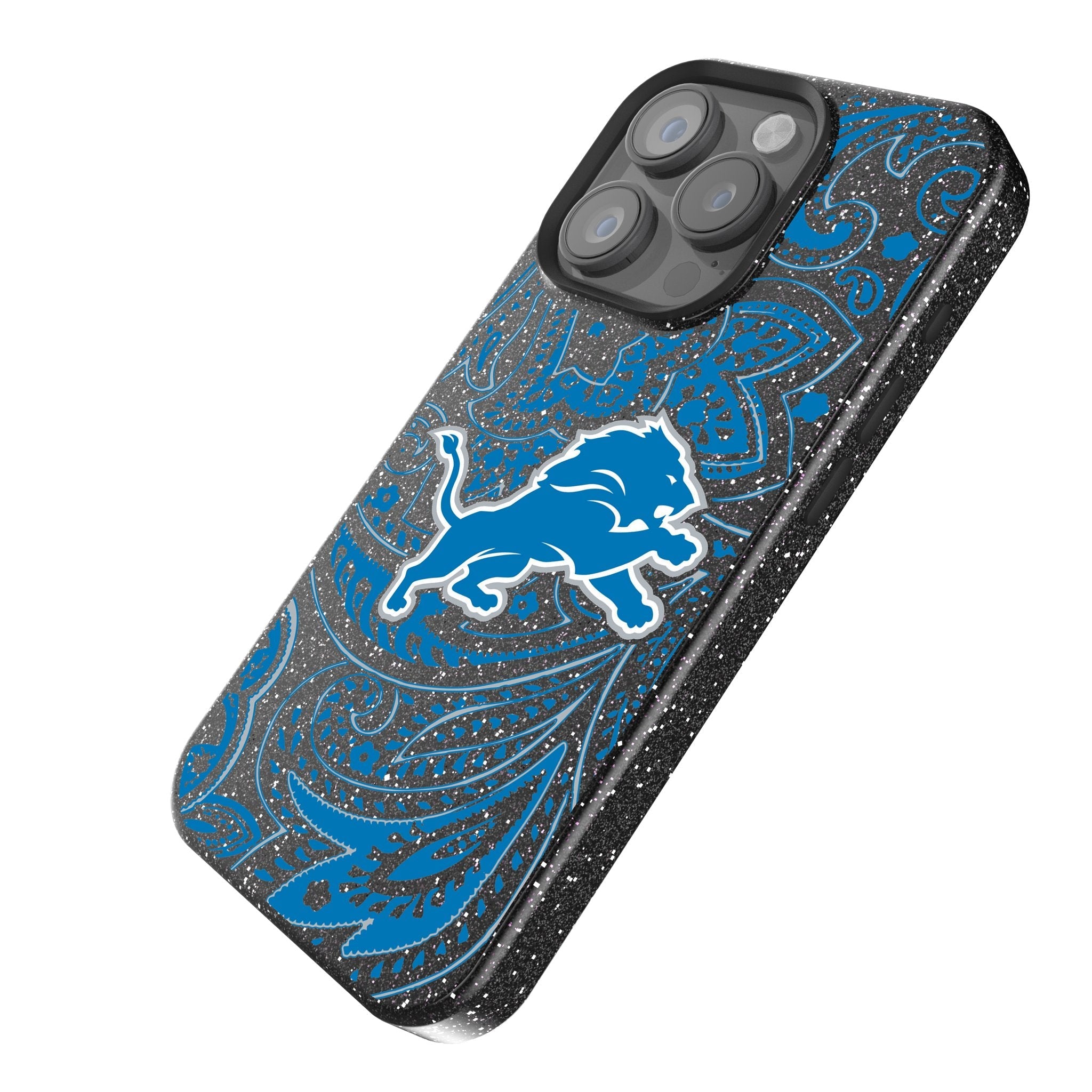 Detroit Lions Paisley Bling Phone Case 2