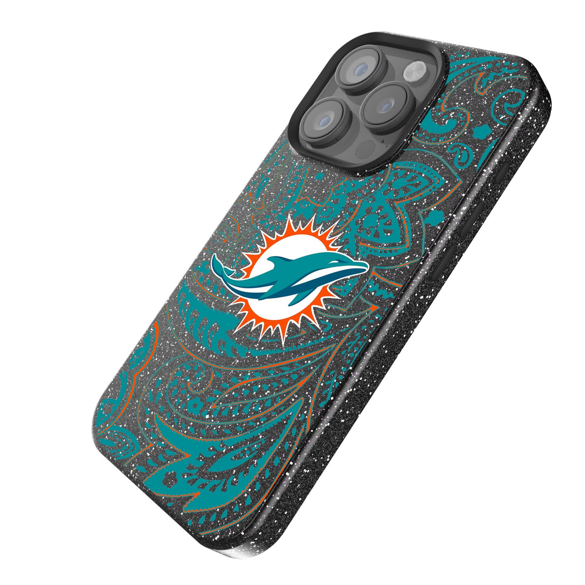Miami Dolphins Paisley Bling Phone Case 2