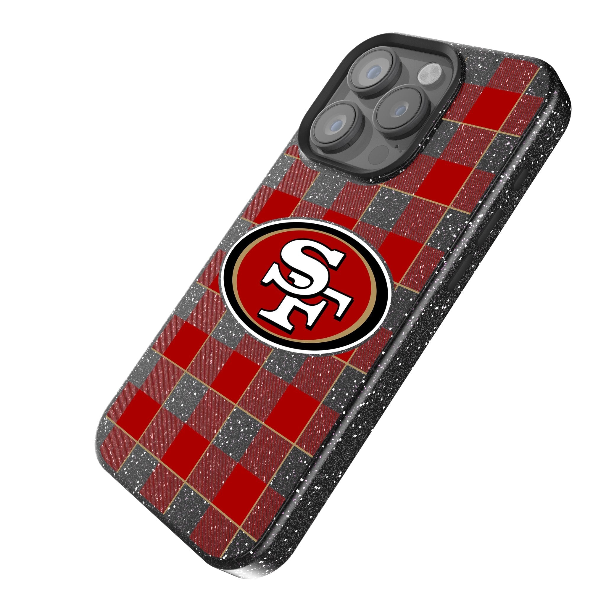 San Francisco 49ers Plaid Bling Phone Case