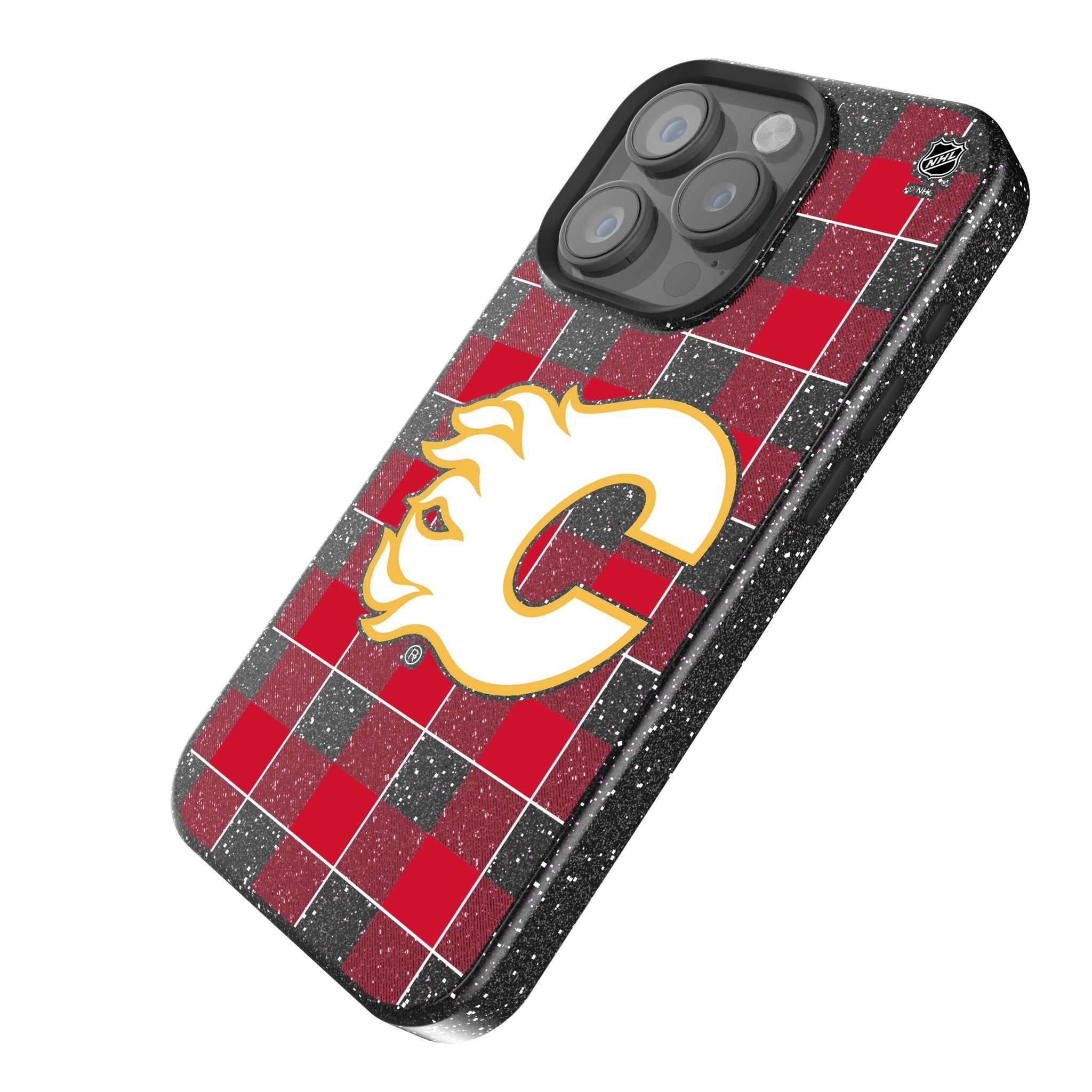 Calgary Flames Plaid Bling Phone Case