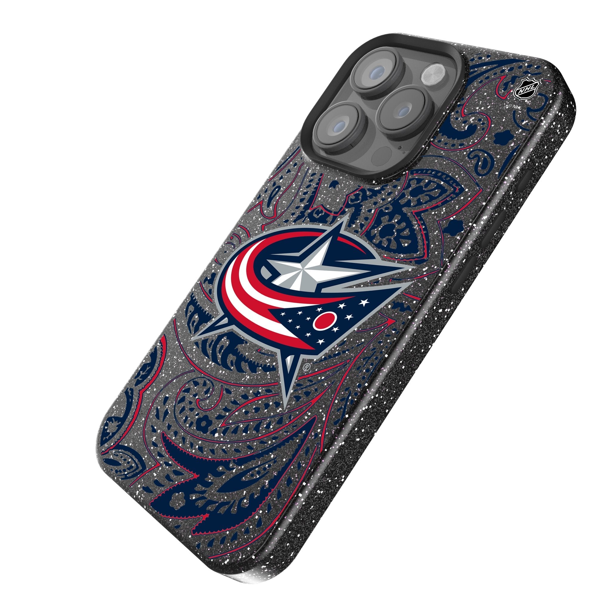 Columbus Blue Jackets Paisley Bling Phone Case