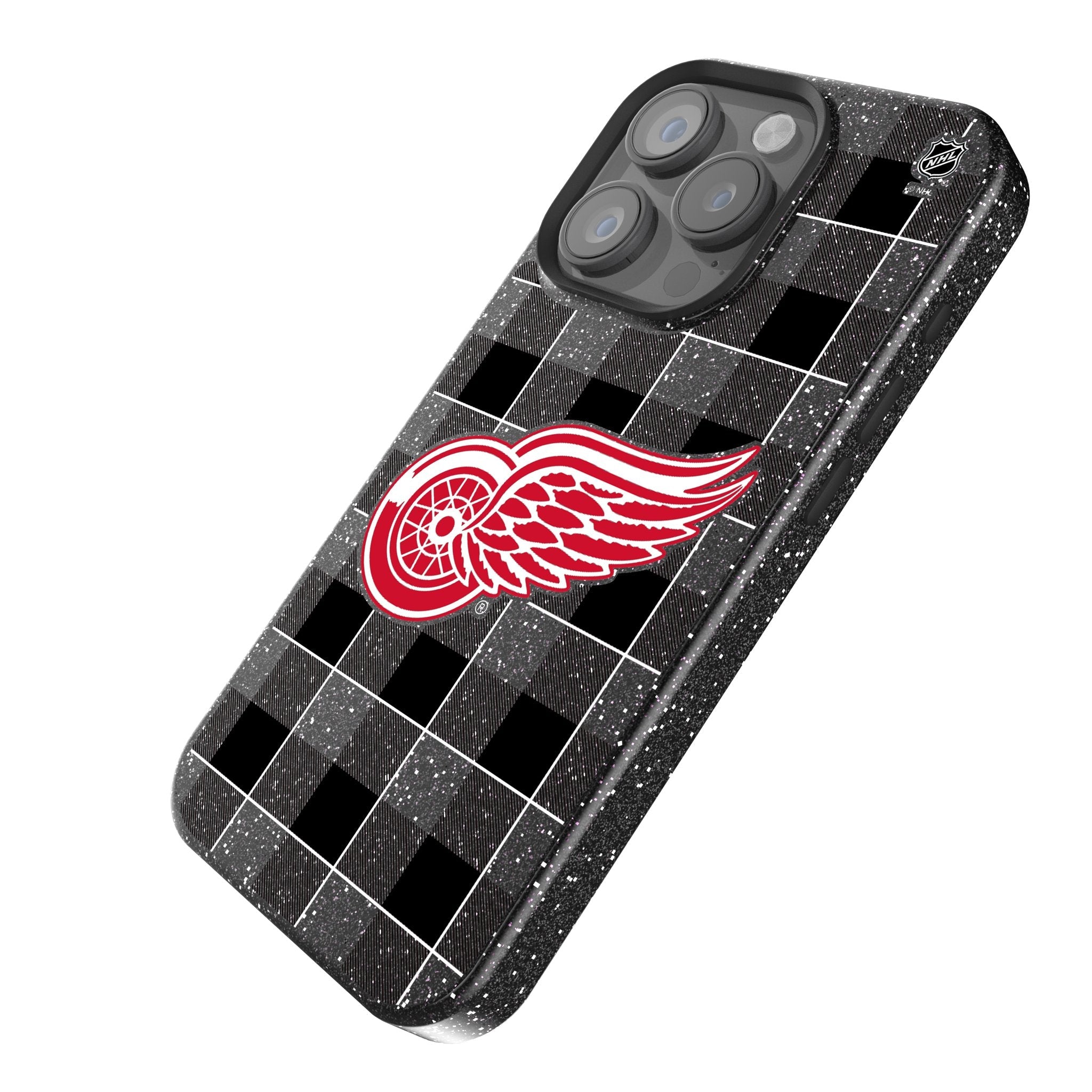 Detroit Red Wings Plaid Bling Phone Case