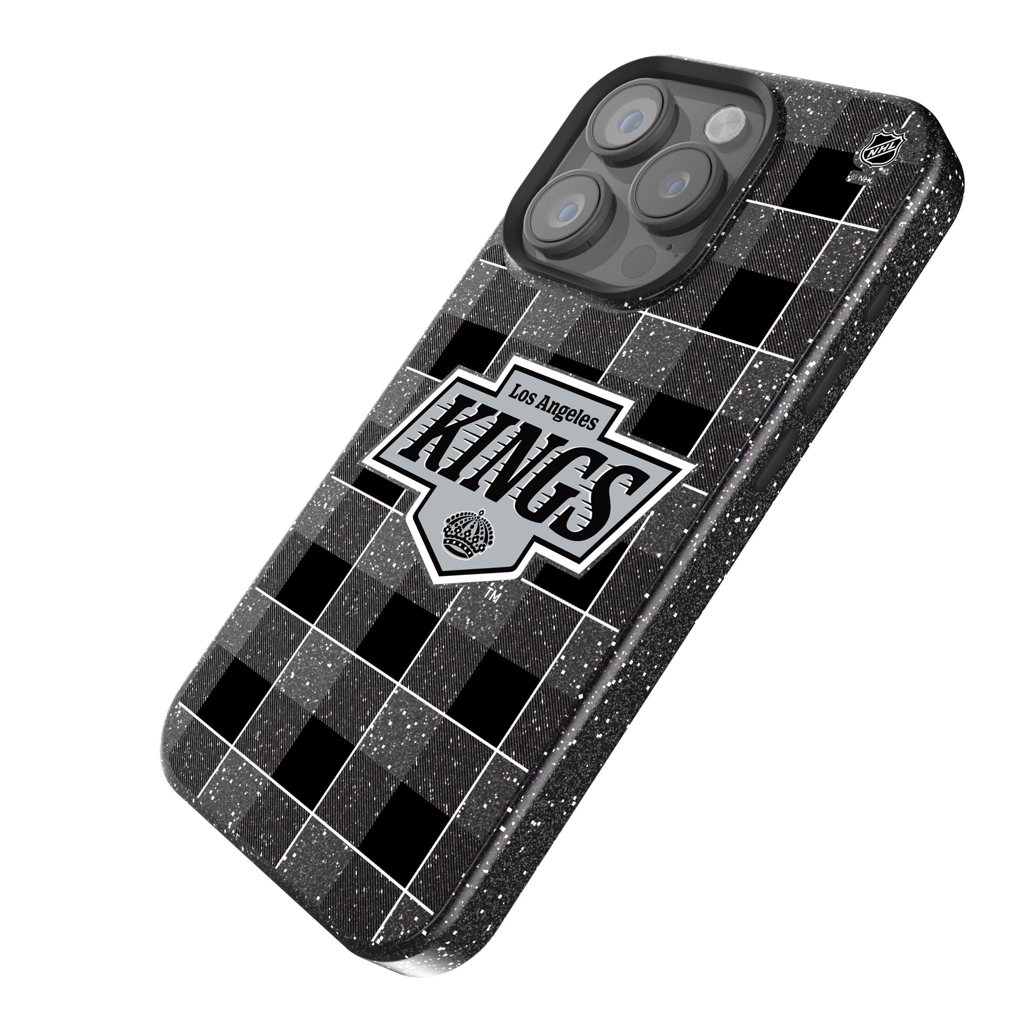 LA Kings Plaid Bling Phone Case