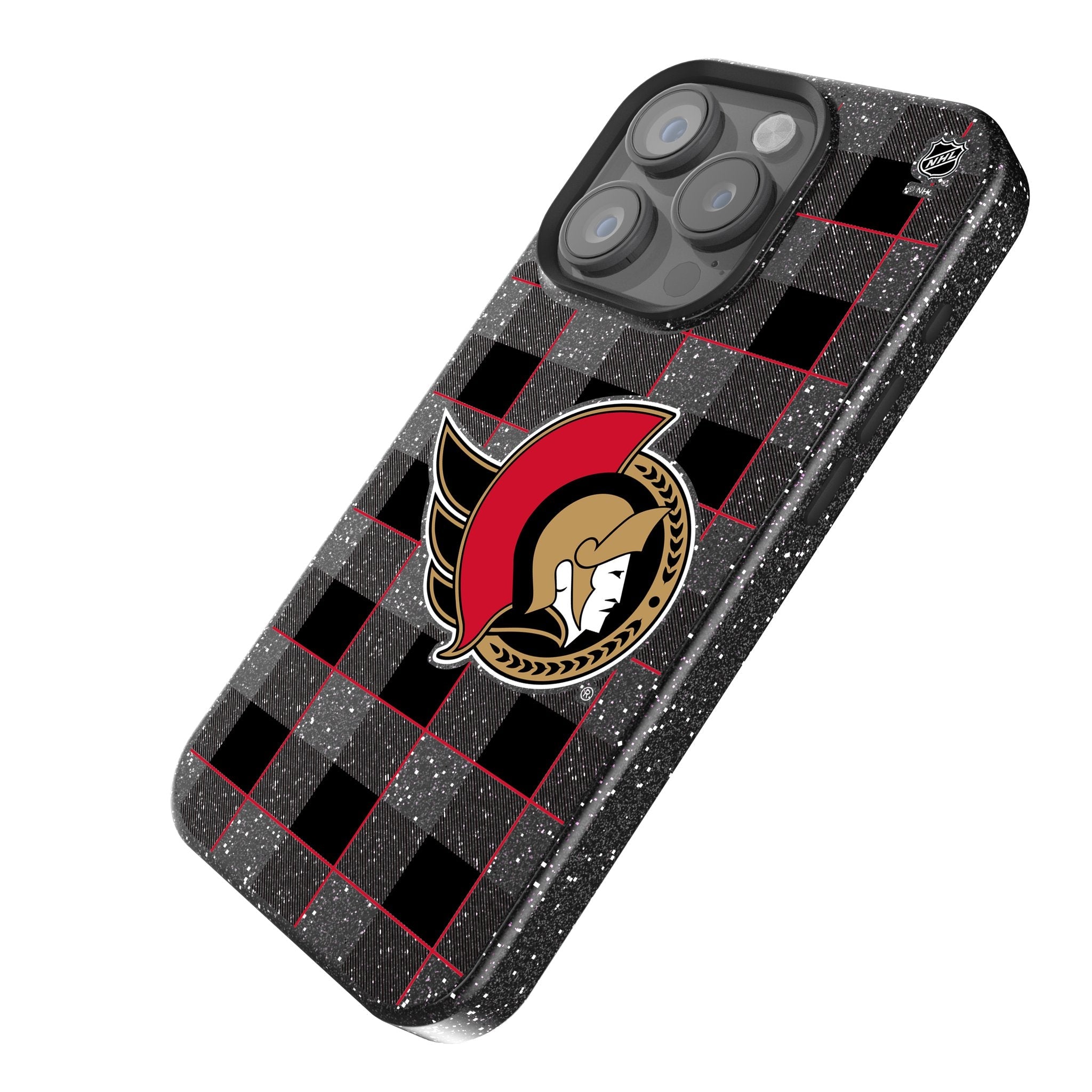 Ottawa Senators Plaid Bling Phone Case