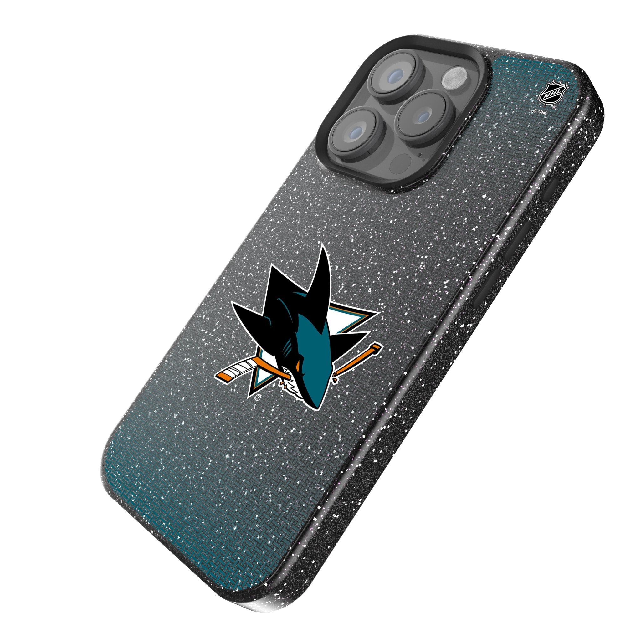 San Jose Sharks Linen Bling Phone Case for Apple iPhone