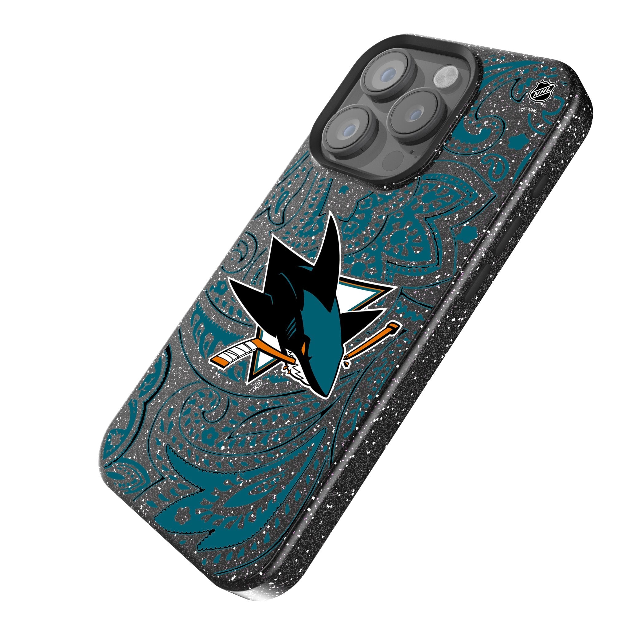 San Jose Sharks Paisley Bling Phone Case