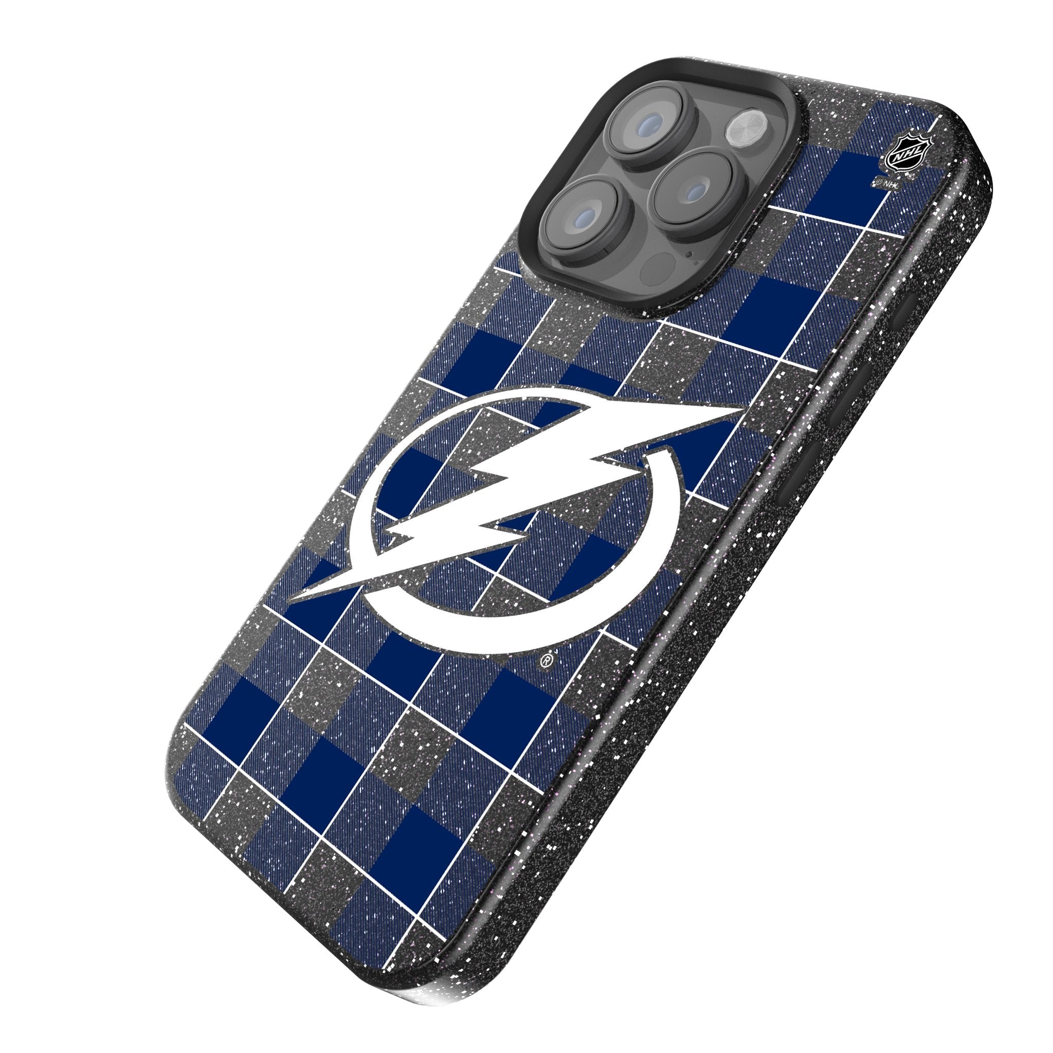 Tampa Bay Lightning Plaid Bling Phone Case 2