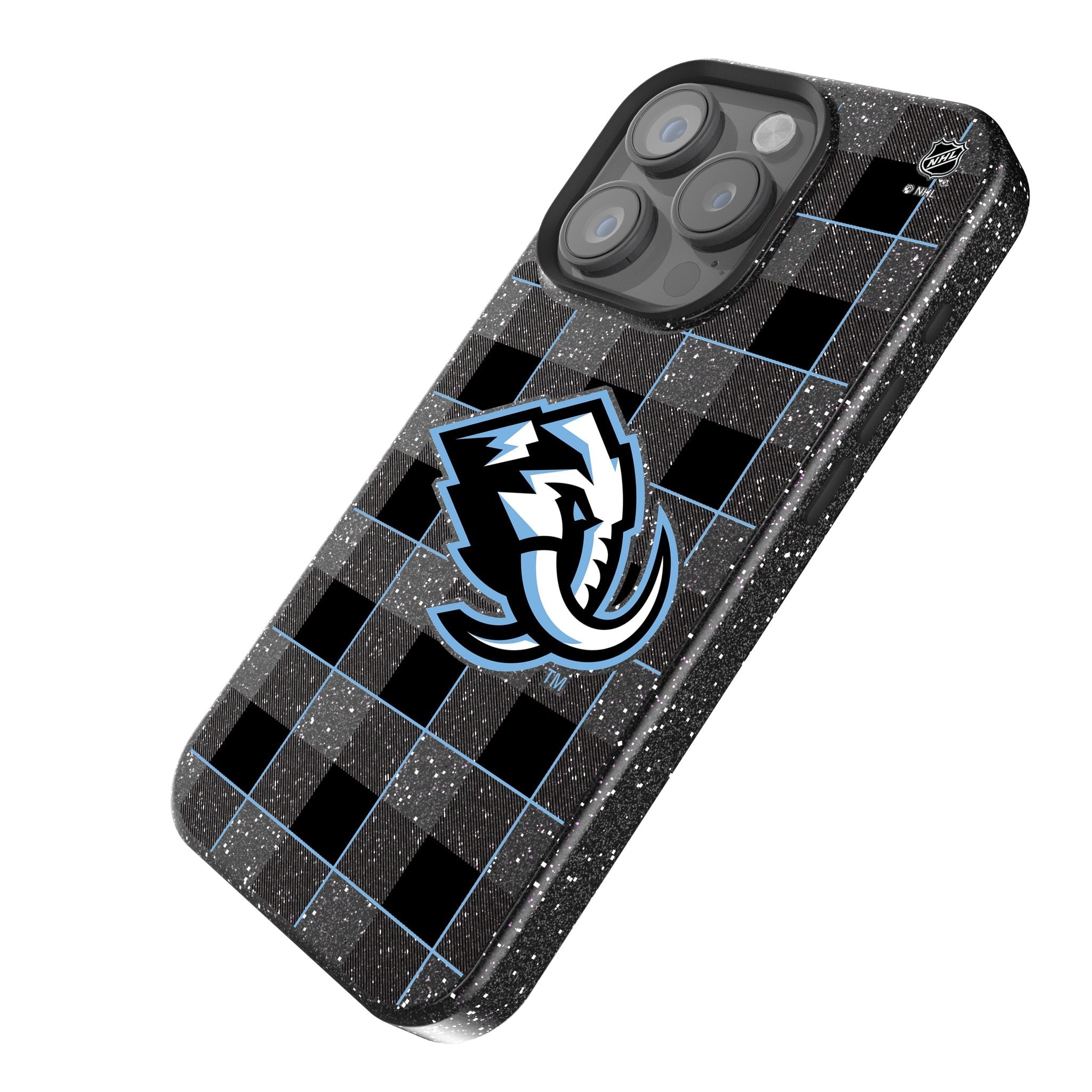 Utah Mammoth Plaid Bling Phone Case for Apple iPhone