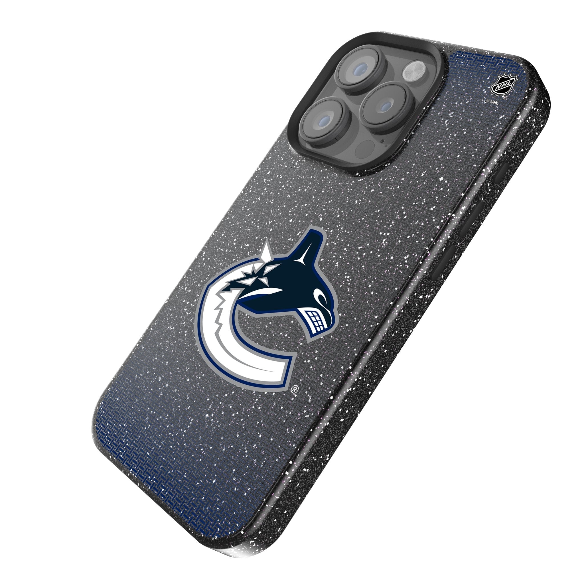 Vancouver Canucks Linen Bling Phone Case for Apple iPhone
