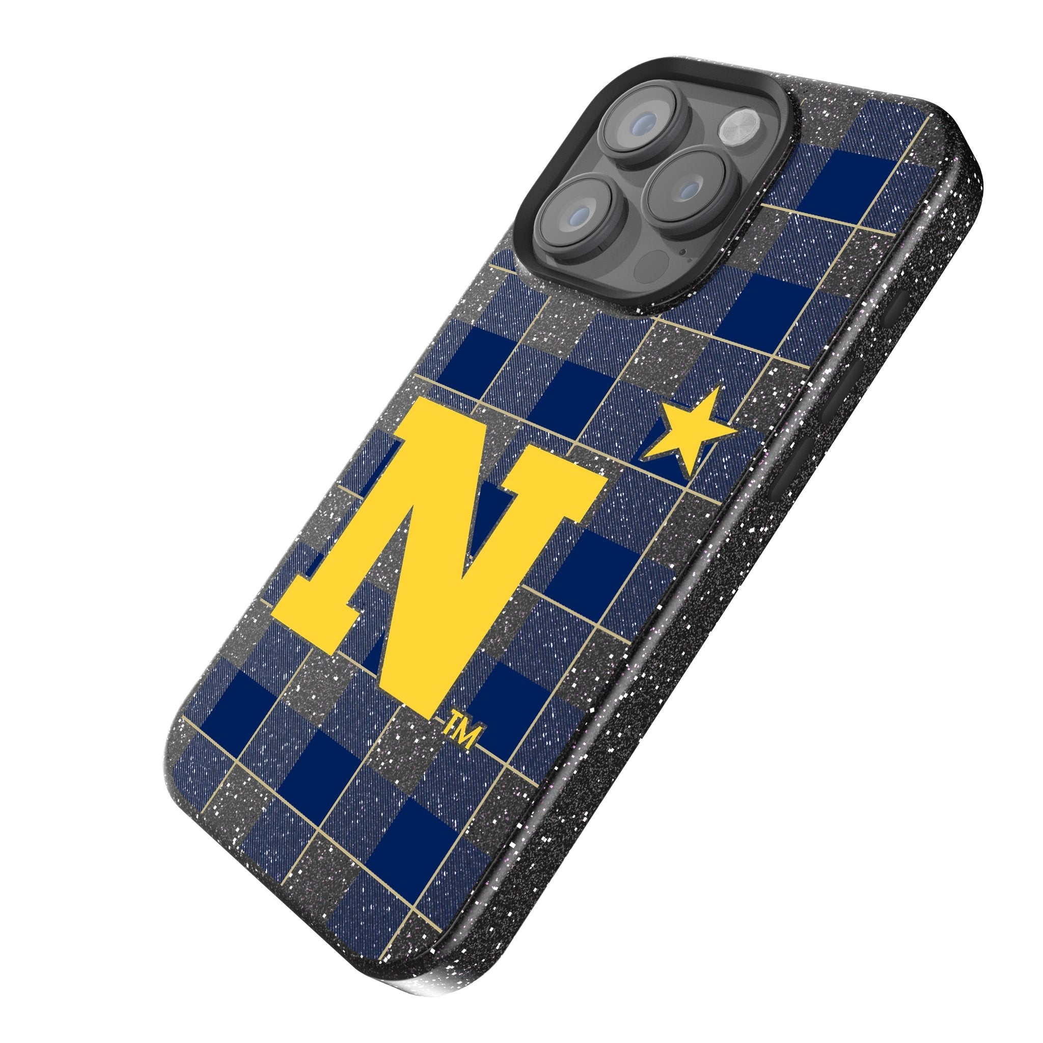 United State Naval Academy Midshipmen Plaid Bling Phone Case