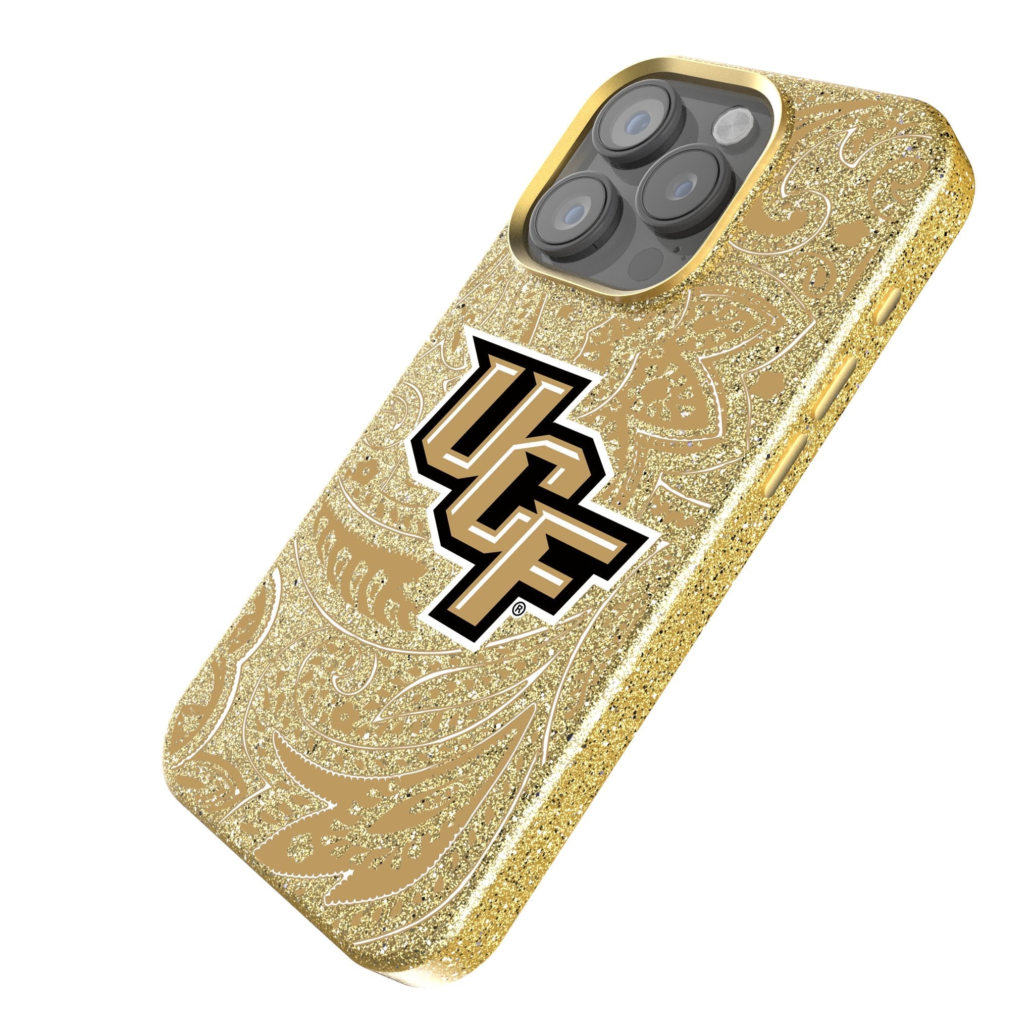 University of Central Florida Golden Knights Paisley Bling Phone Case 2