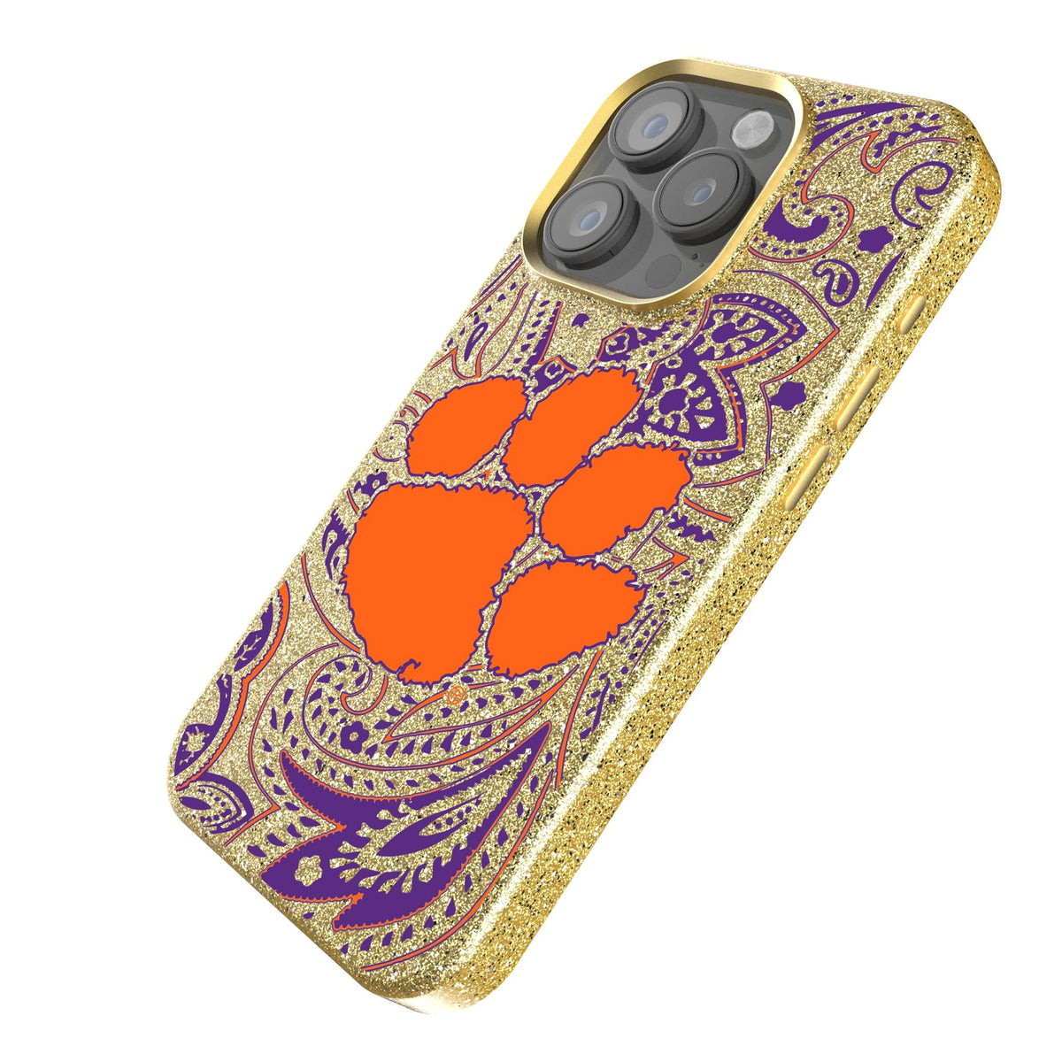 Clemson University Tigers Paisley Bling Phone Case 2