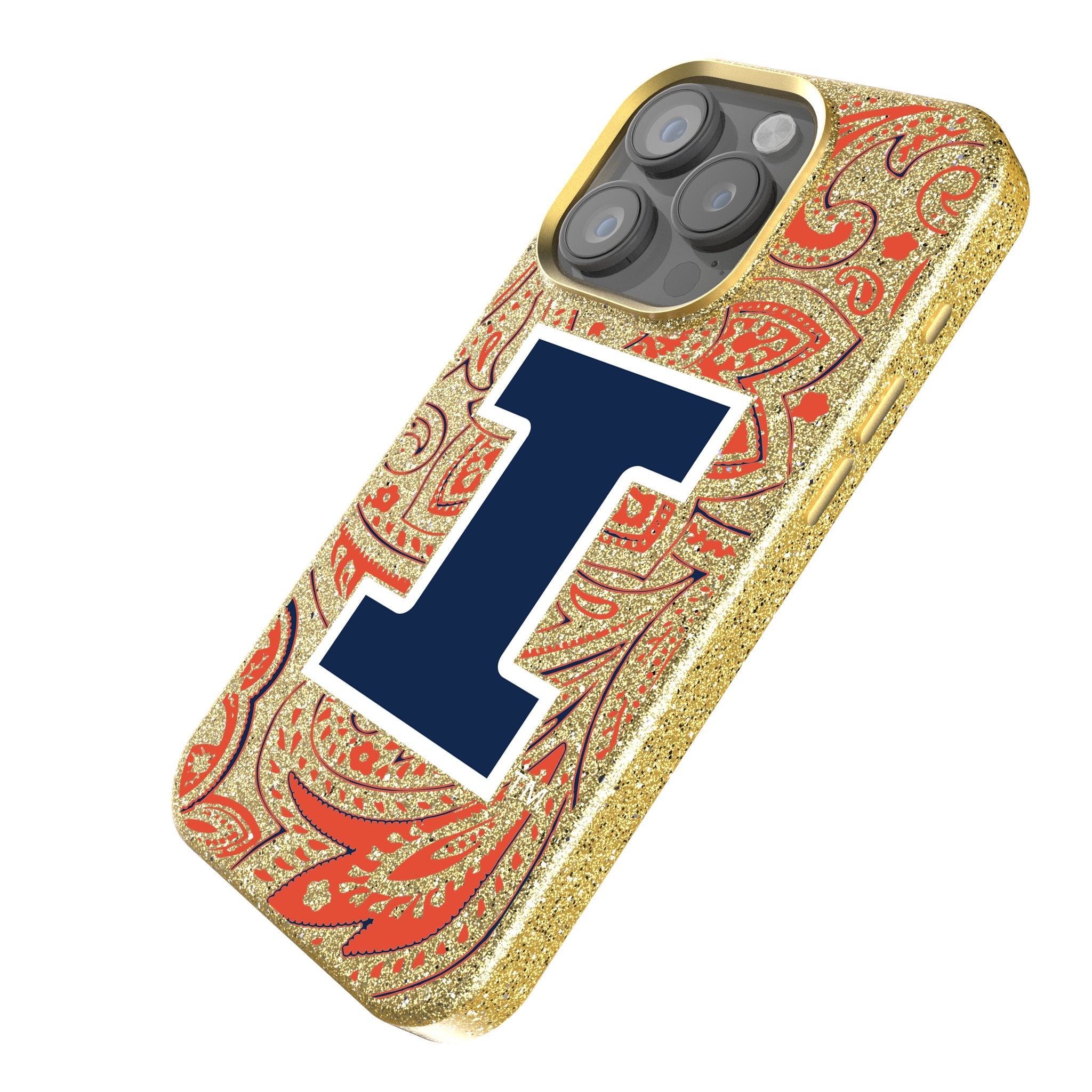 University of Illinois Fighting Illini Paisley Bling Phone Case