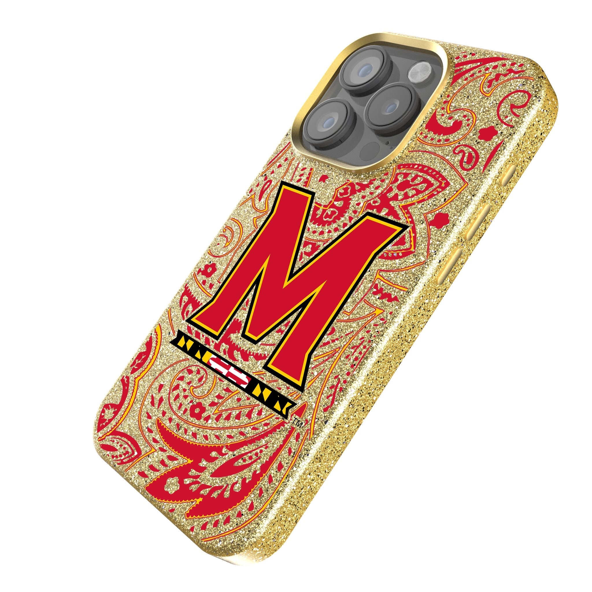 University of Maryland Terrapins Paisley Bling Phone Case 2