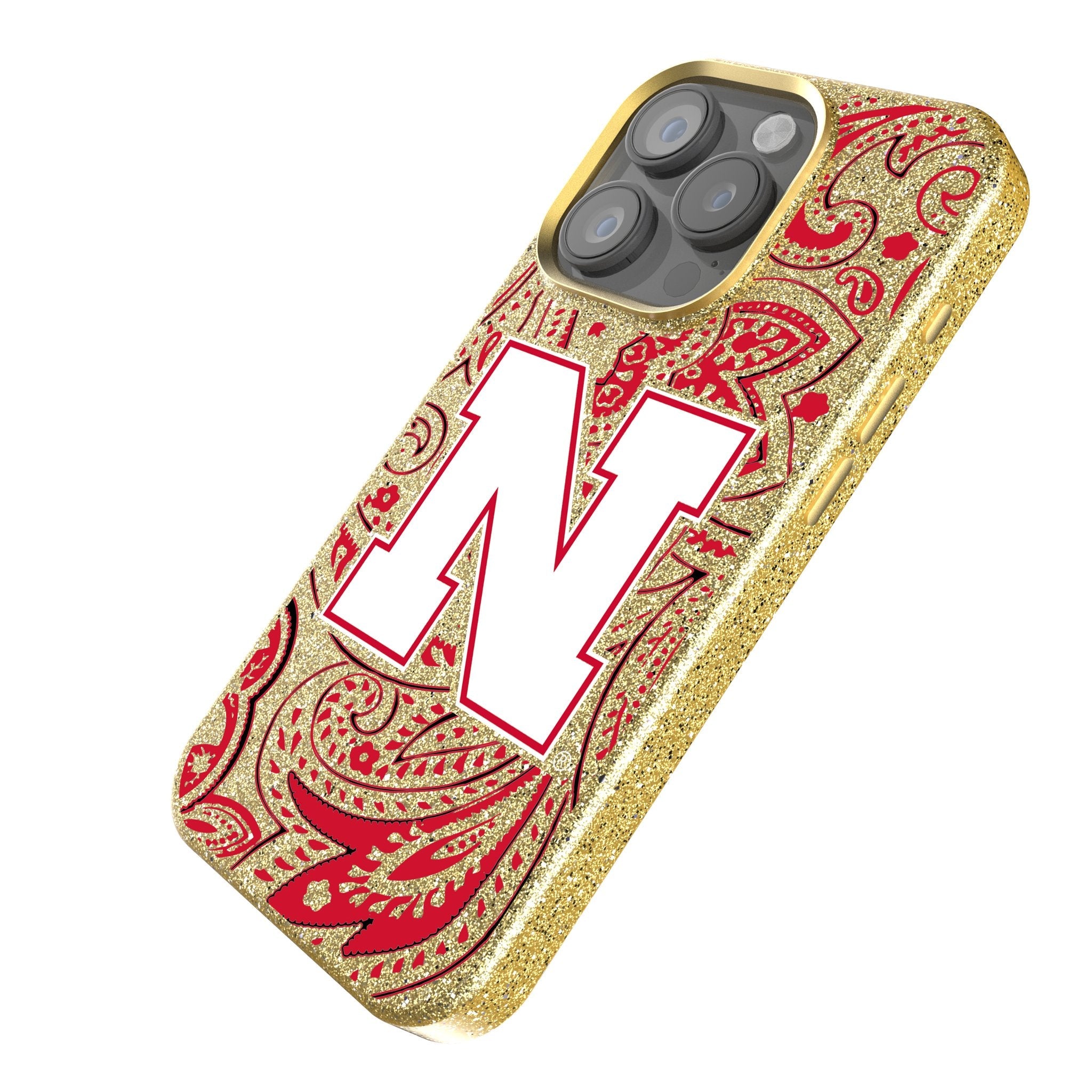 University of Nebraska Huskers Block N Paisley Bling Phone Case