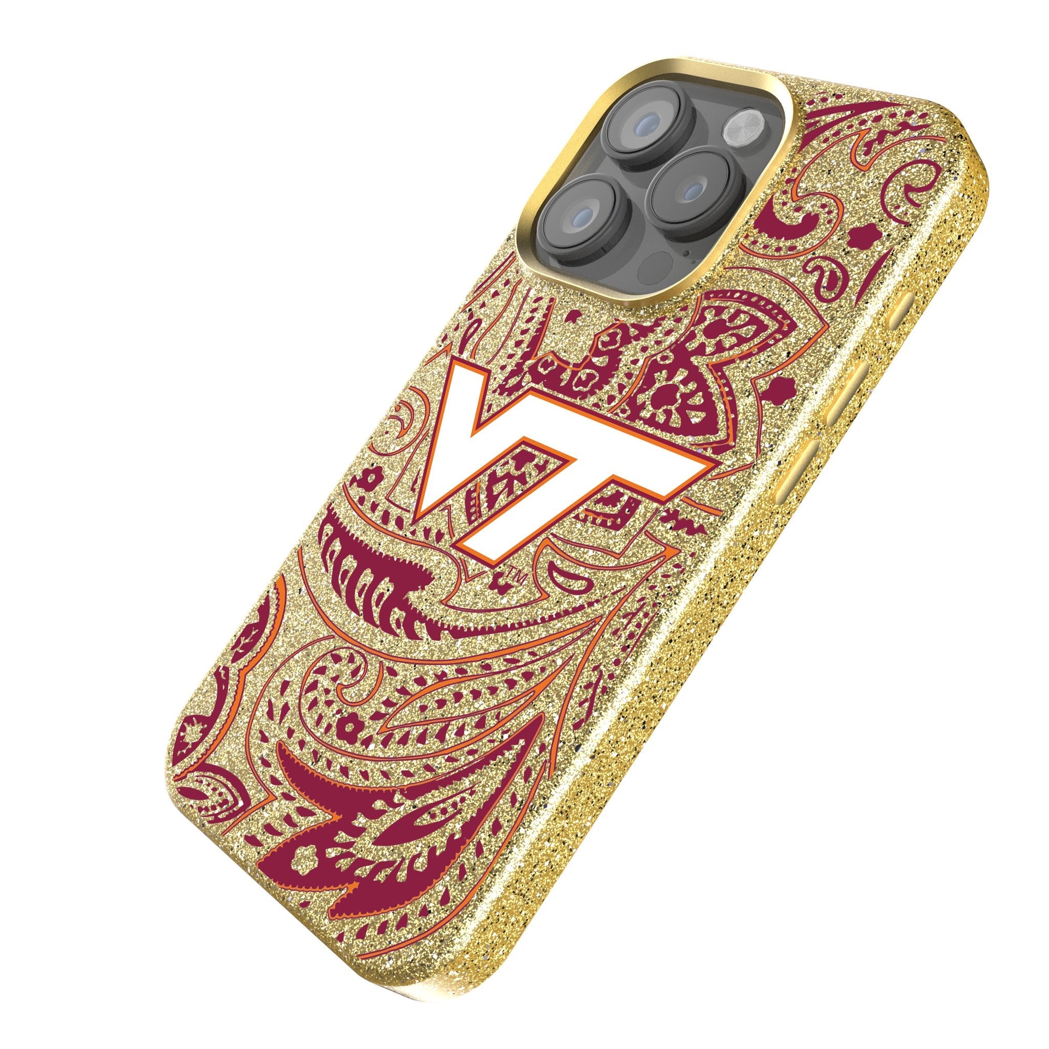 Virginia Tech Hokies Paisley Bling Phone Case 2