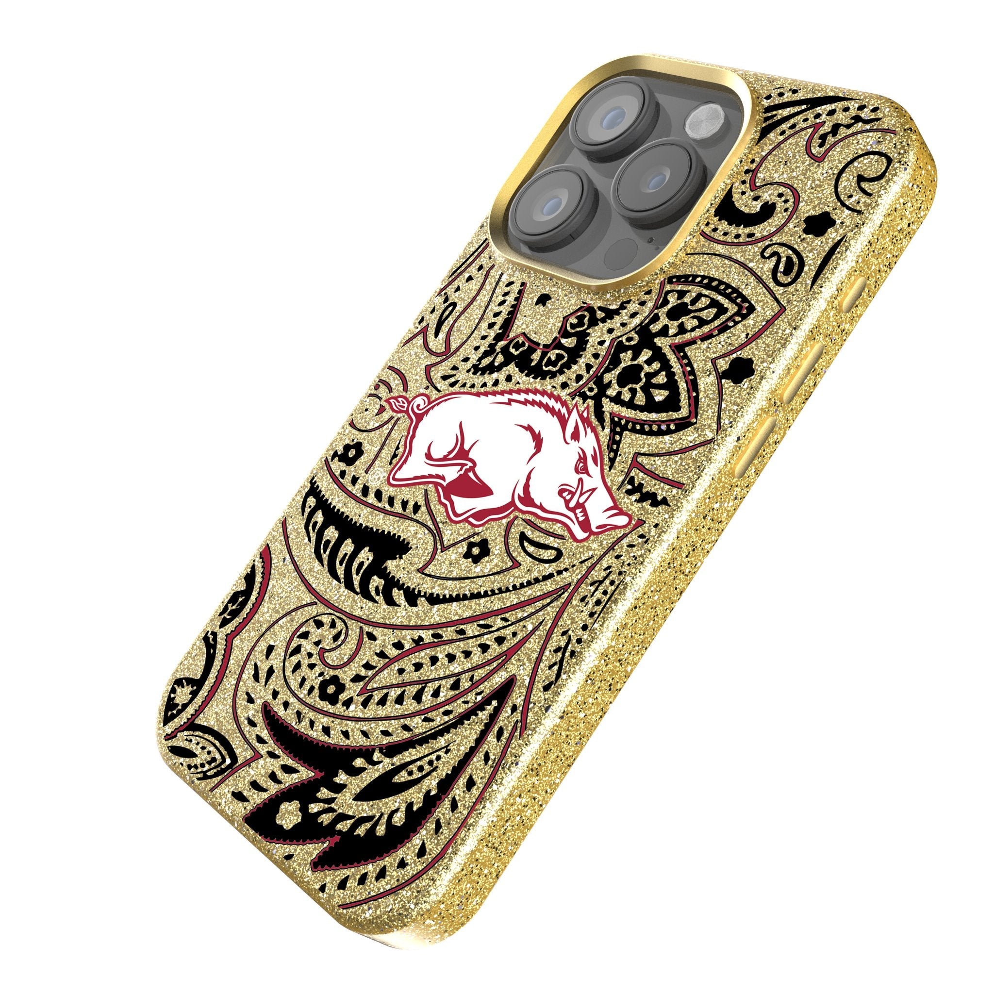 University of Arkansas Fayetteville Razorbacks Paisley Bling Phone Case 2