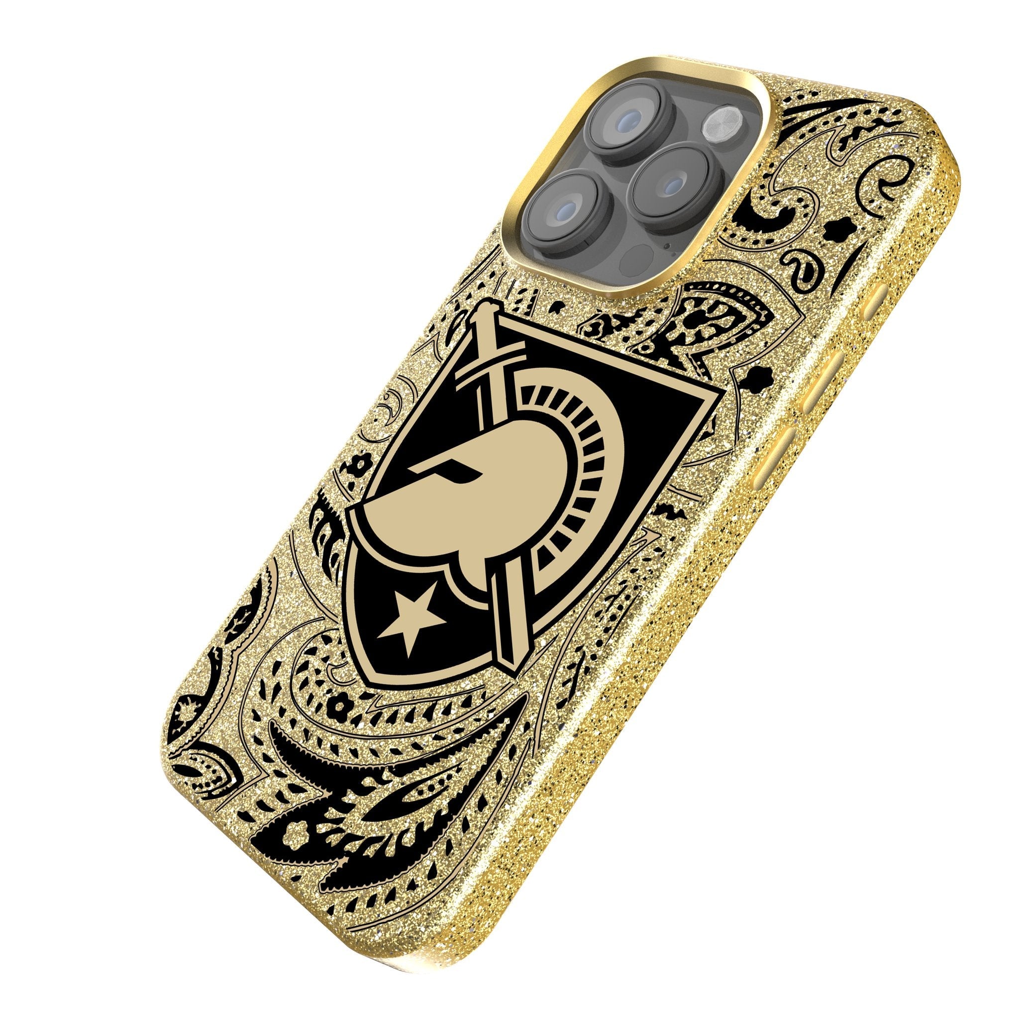 United States Military Academy Black Knights Paisley Bling Phone Case 2
