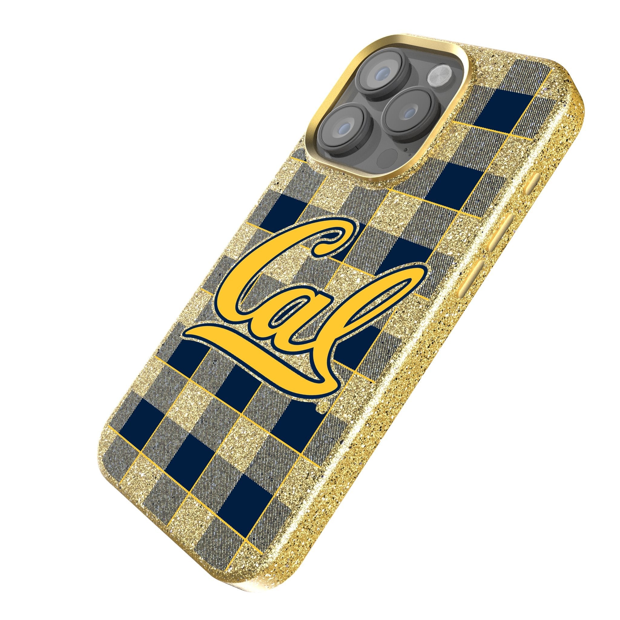 University of California Berkeley Golden Bears Plaid Bling Phone Case