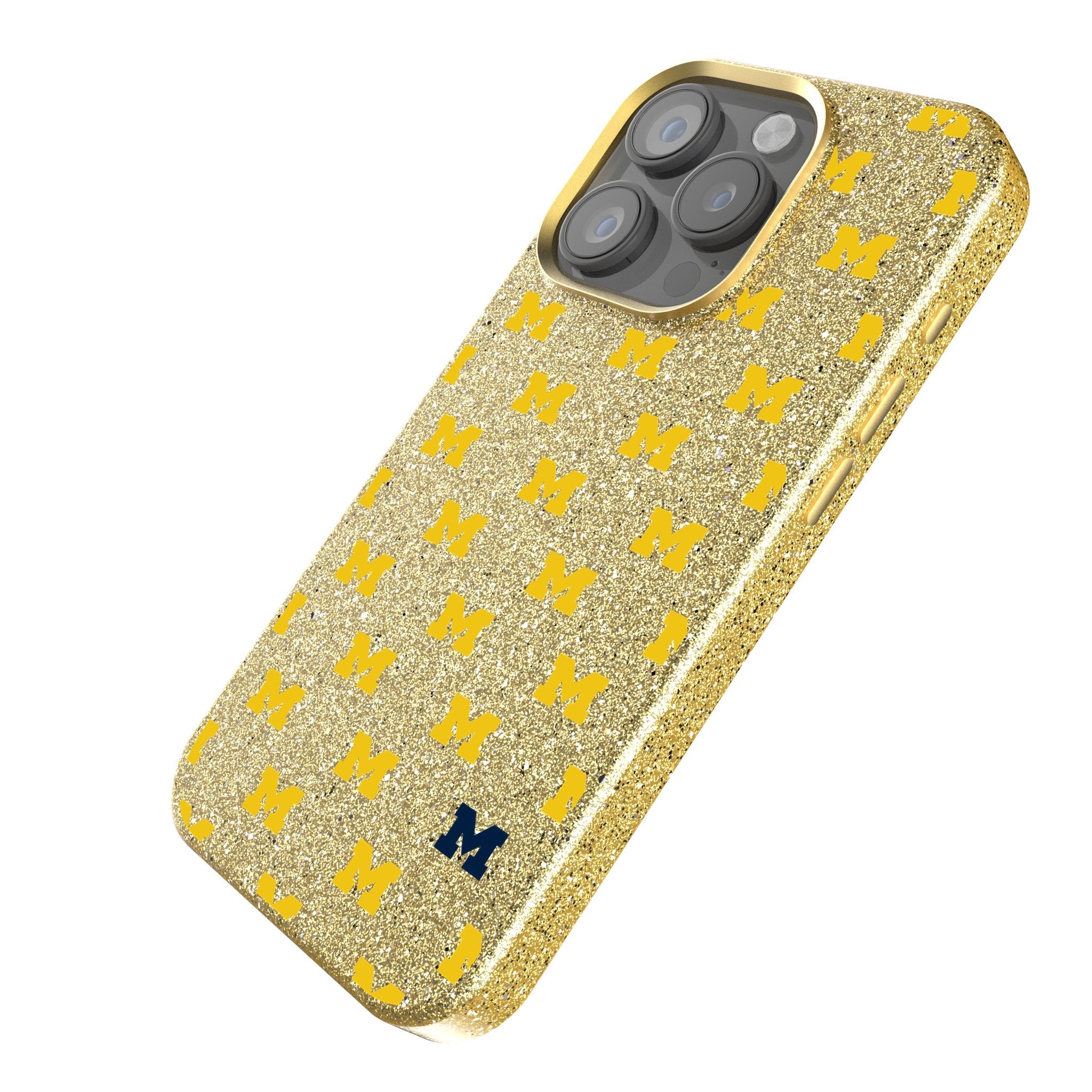 University of Michigan Wolverines Fashion Pattern Bling Phone Case for Apple iPhone