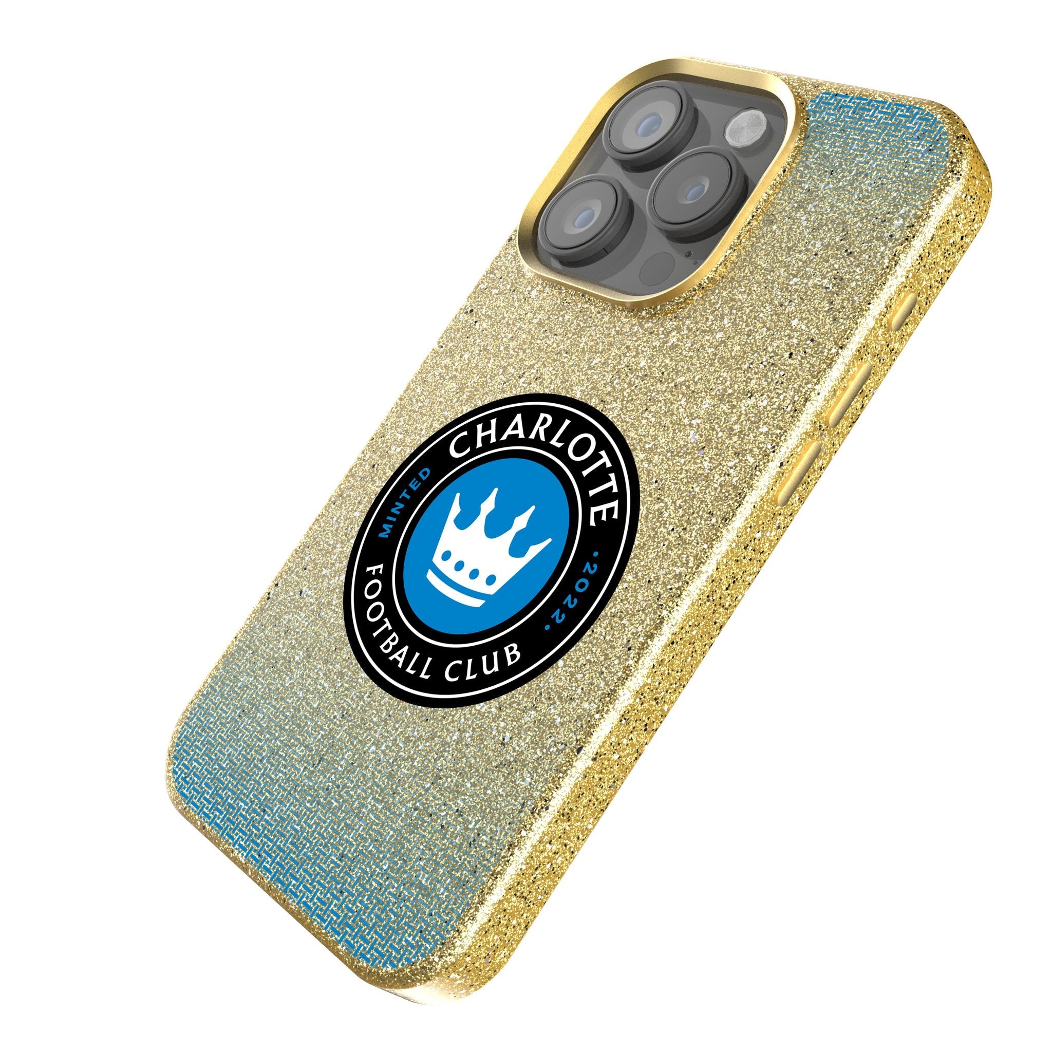 Charlotte FC Linen Bling Phone Case for Apple iPhone