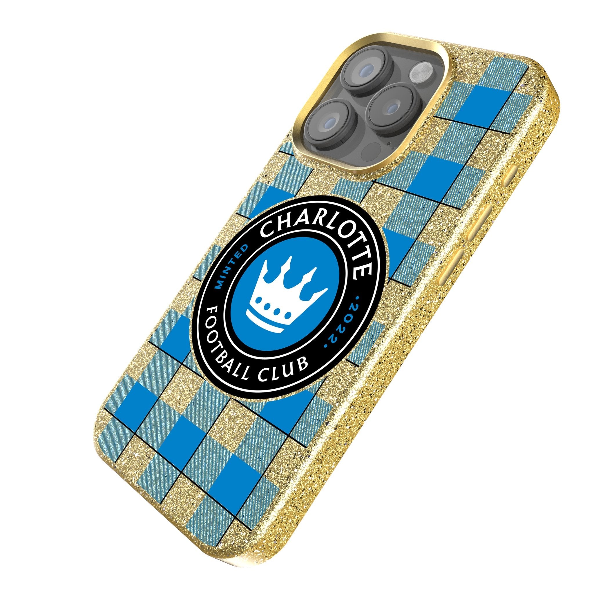 Charlotte FC  Plaid Bling Phone Case
